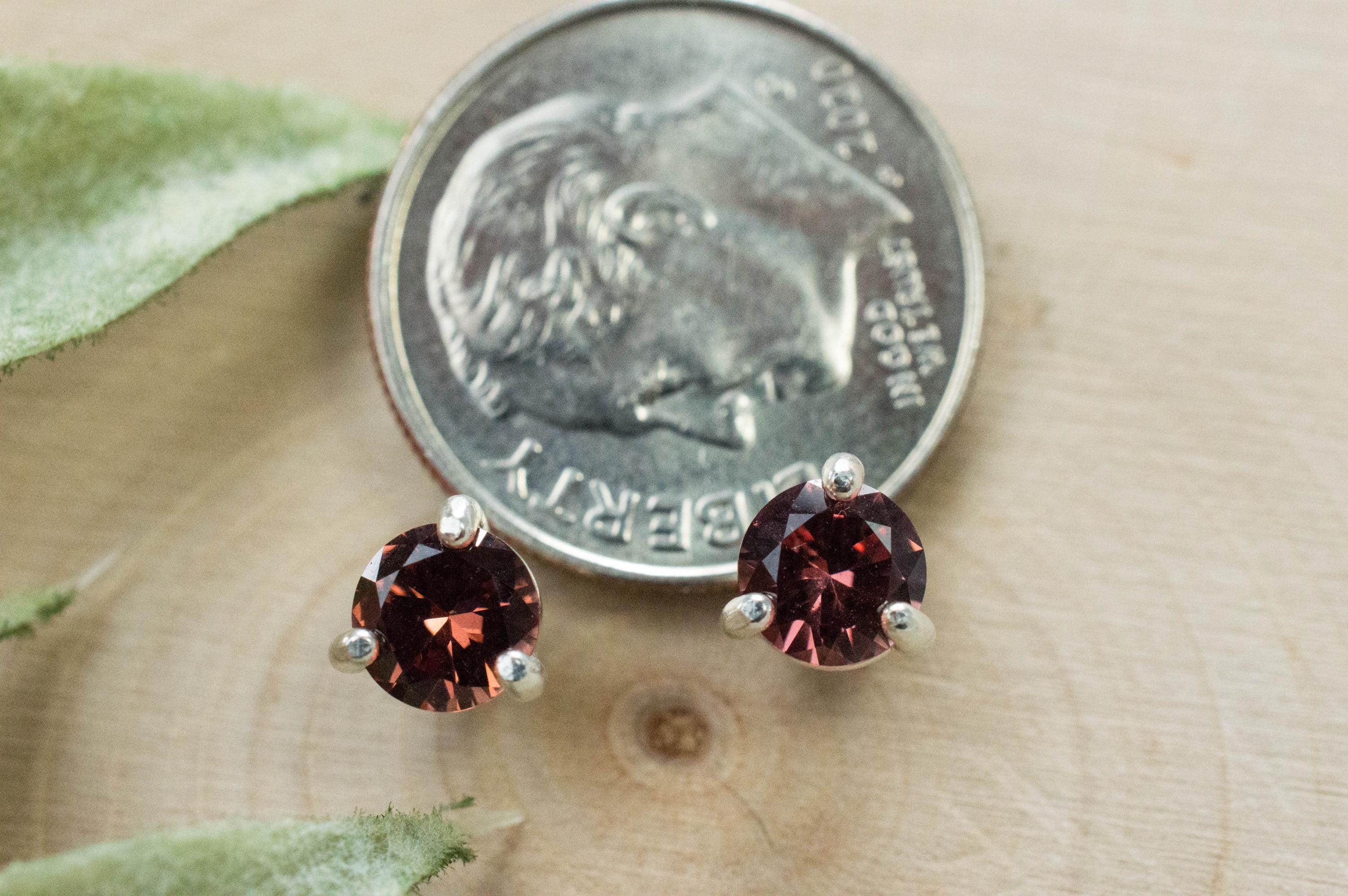 Malaya Garnet Earrings; Natural Untreated Tanzania Garnet; 1.025cts - Mark Oliver Gems