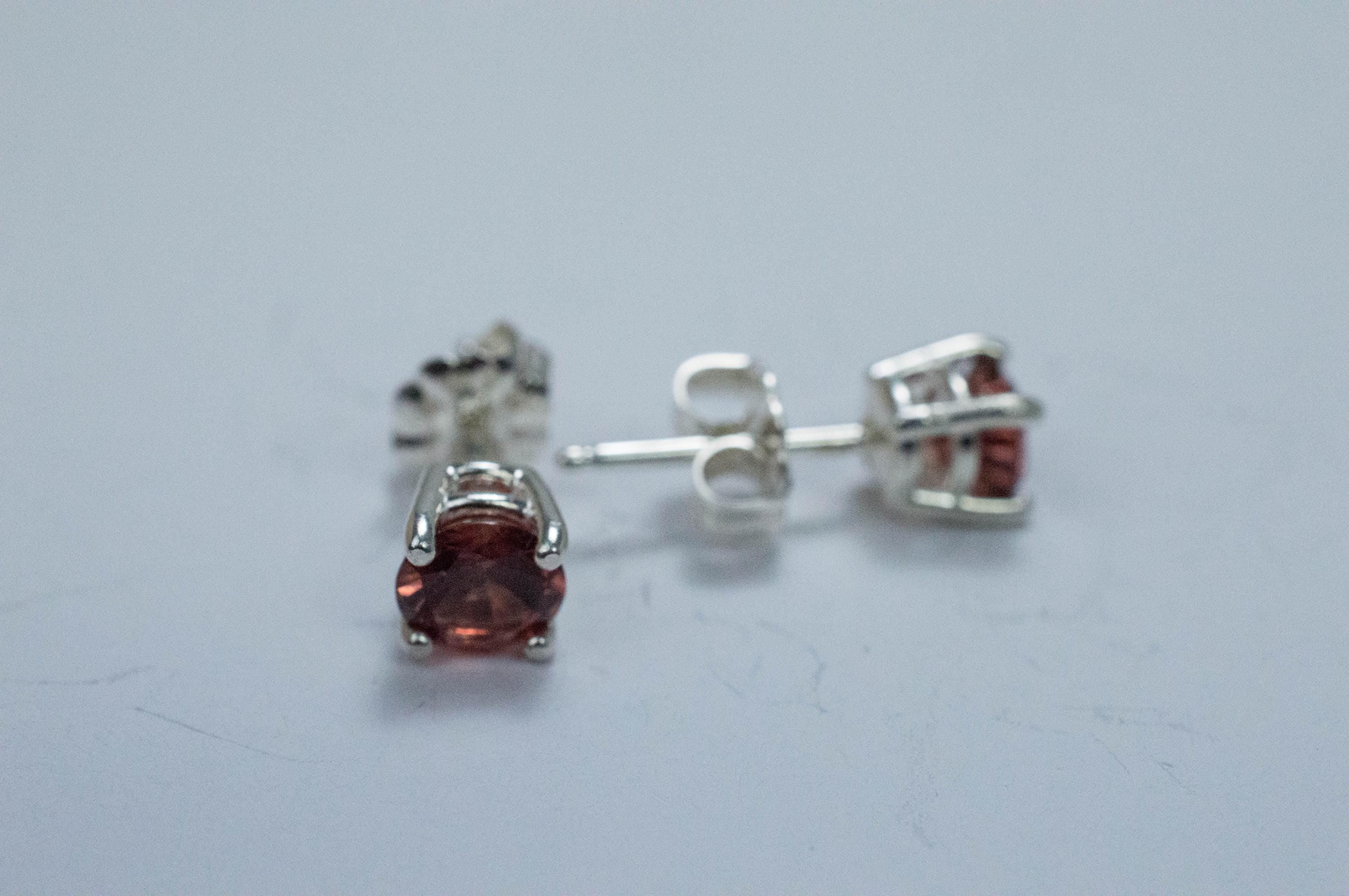Malaya Garnet Earrings; Natural Untreated Tanzania Garnet; 1.155cts - Mark Oliver Gems