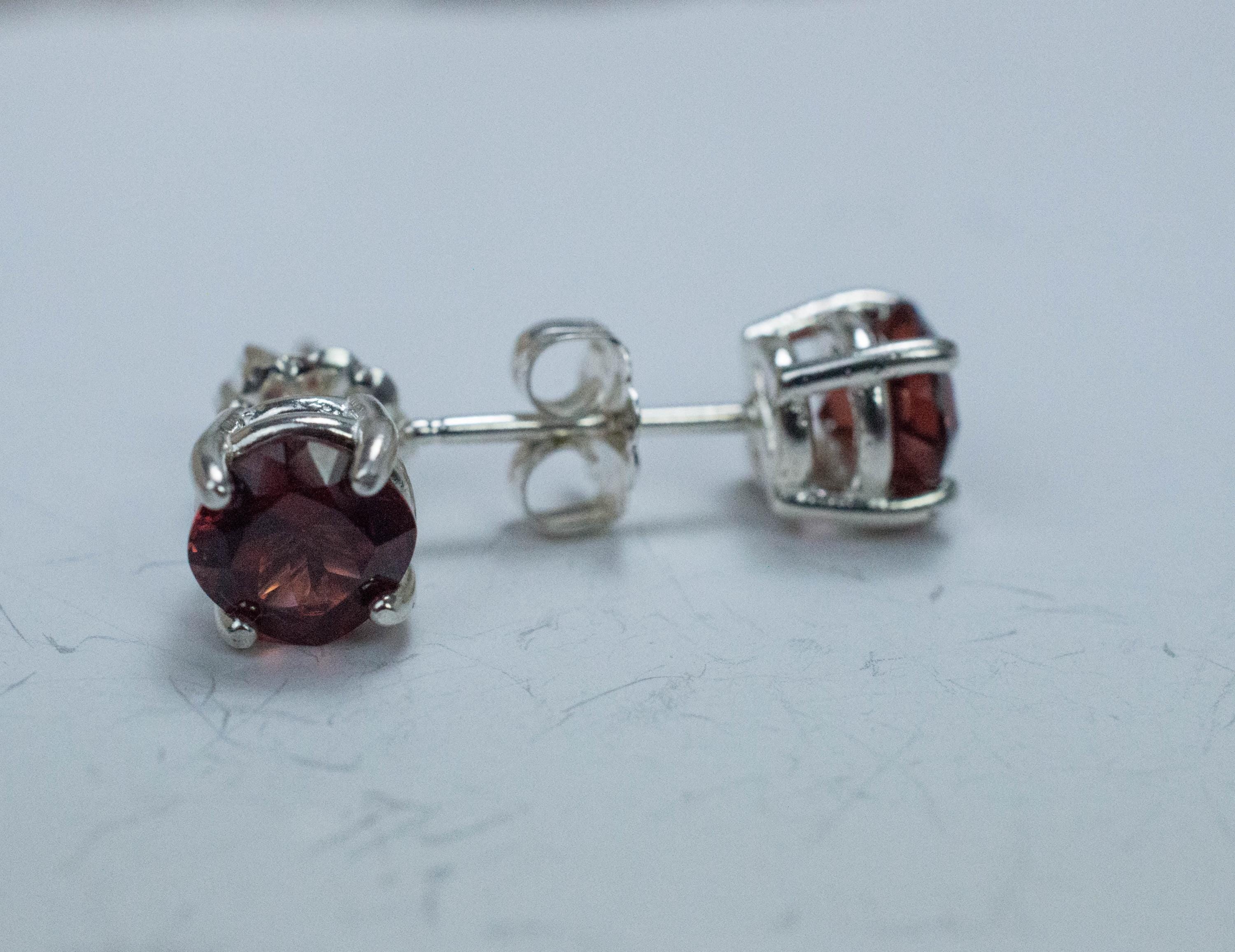 Malaya Garnet Earrings; Natural Untreated Tanzania Garnet; 2.175cts - Mark Oliver Gems