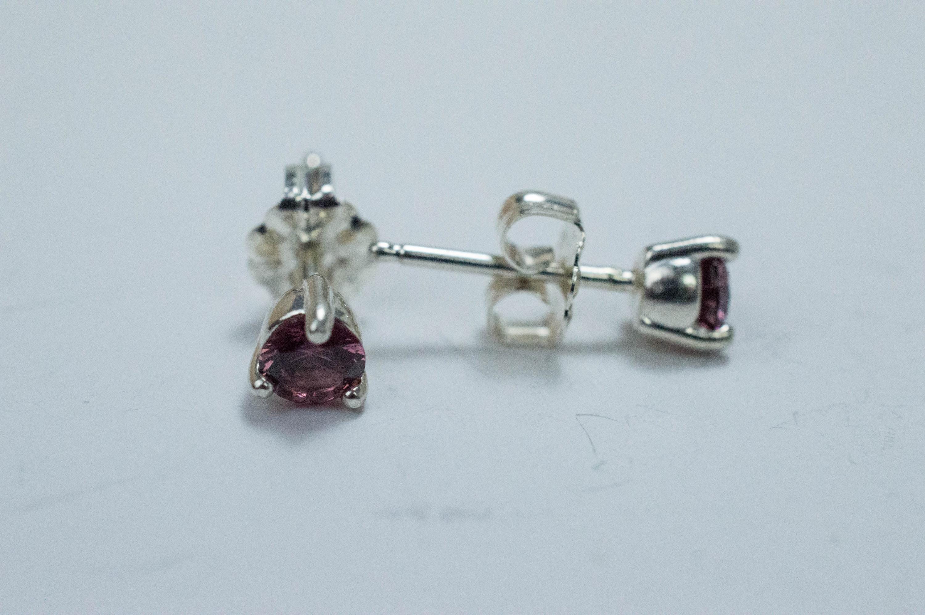 Cranberry Garnet Earrings, Natural Untreated Tanzanian Garnet; 0.580cts - Mark Oliver Gems