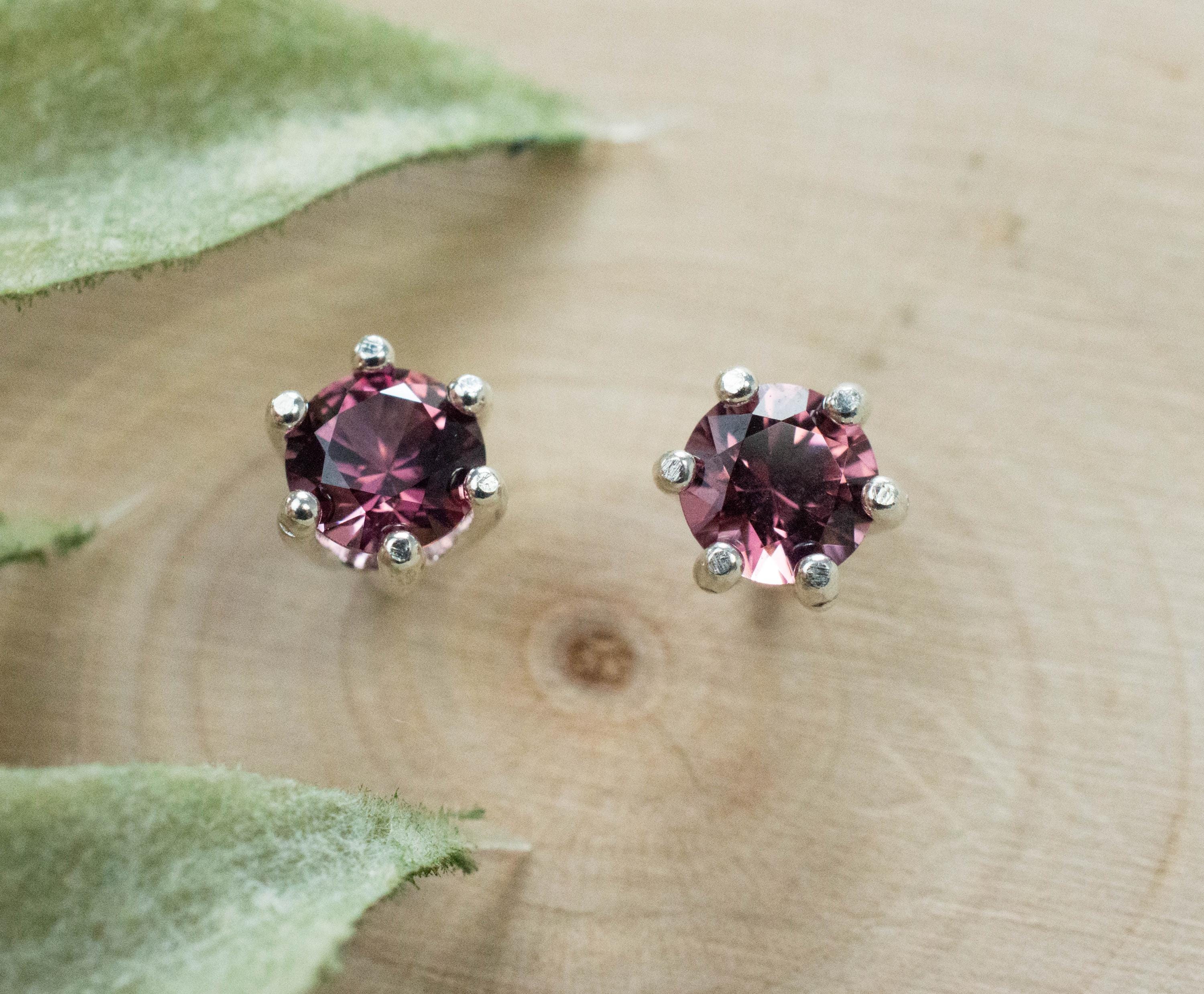 Cranberry Garnet Earrings, Natural Untreated Tanzanian Garnet; 1.090cts - Mark Oliver Gems