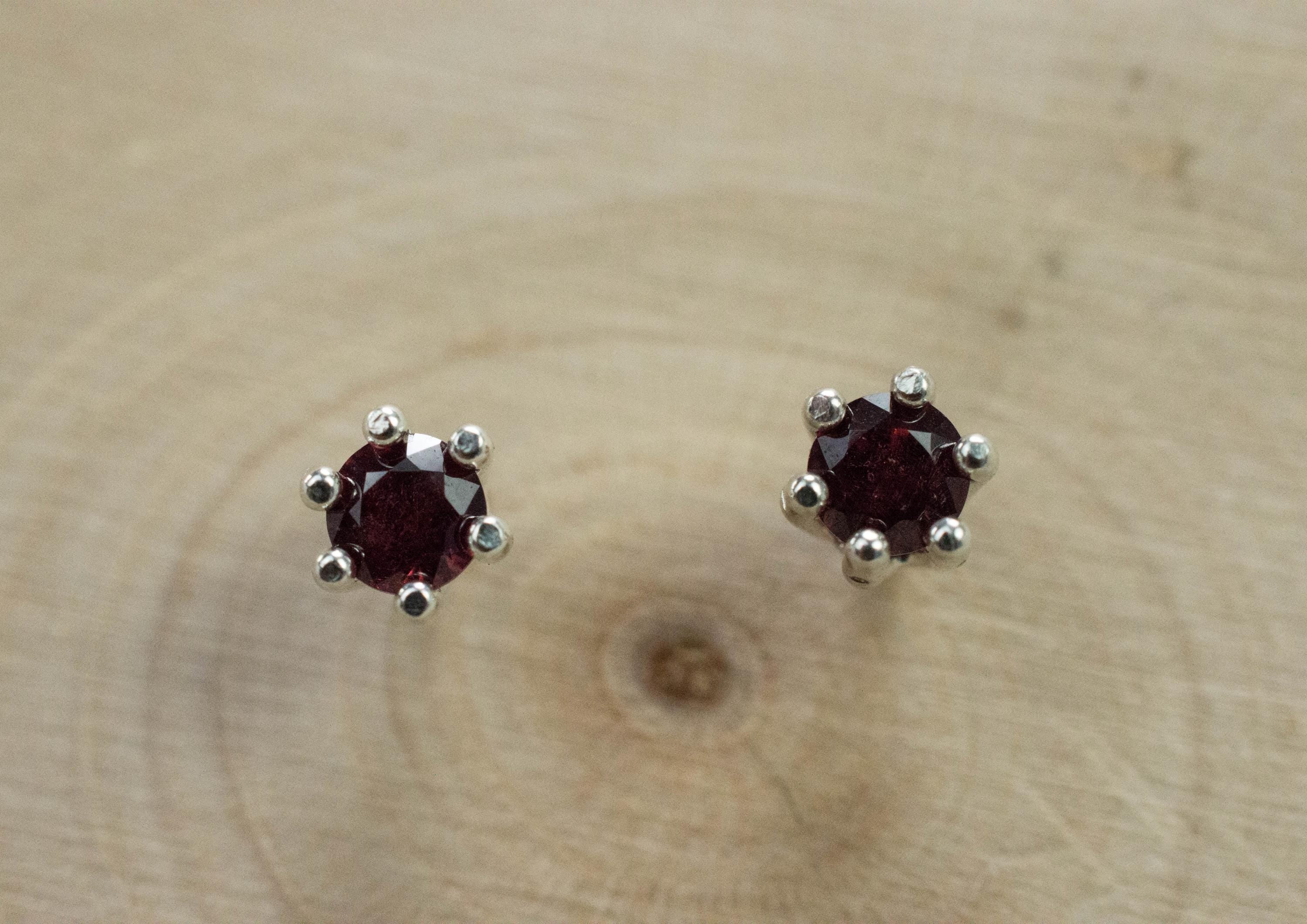 Anthill Garnet Earrings; Natural Untreated Arizona Chrome Pyrope Garnet; 0.365cts - Mark Oliver Gems