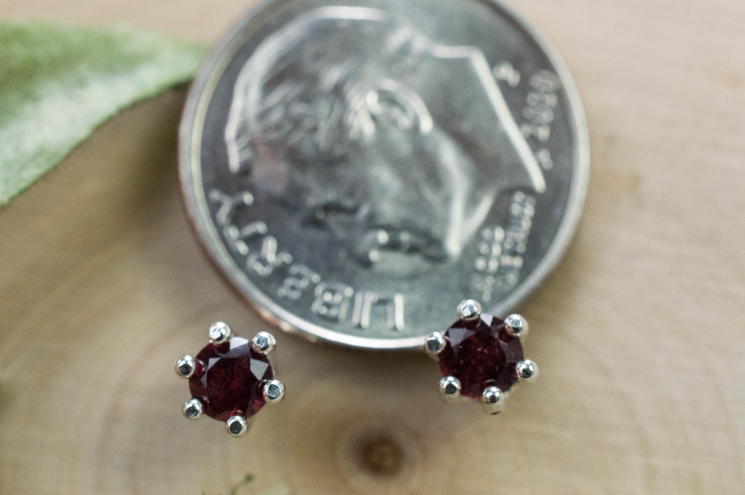 Anthill Garnet Earrings; Natural Untreated Arizona Chrome Pyrope Garnet; 0.365cts - Mark Oliver Gems