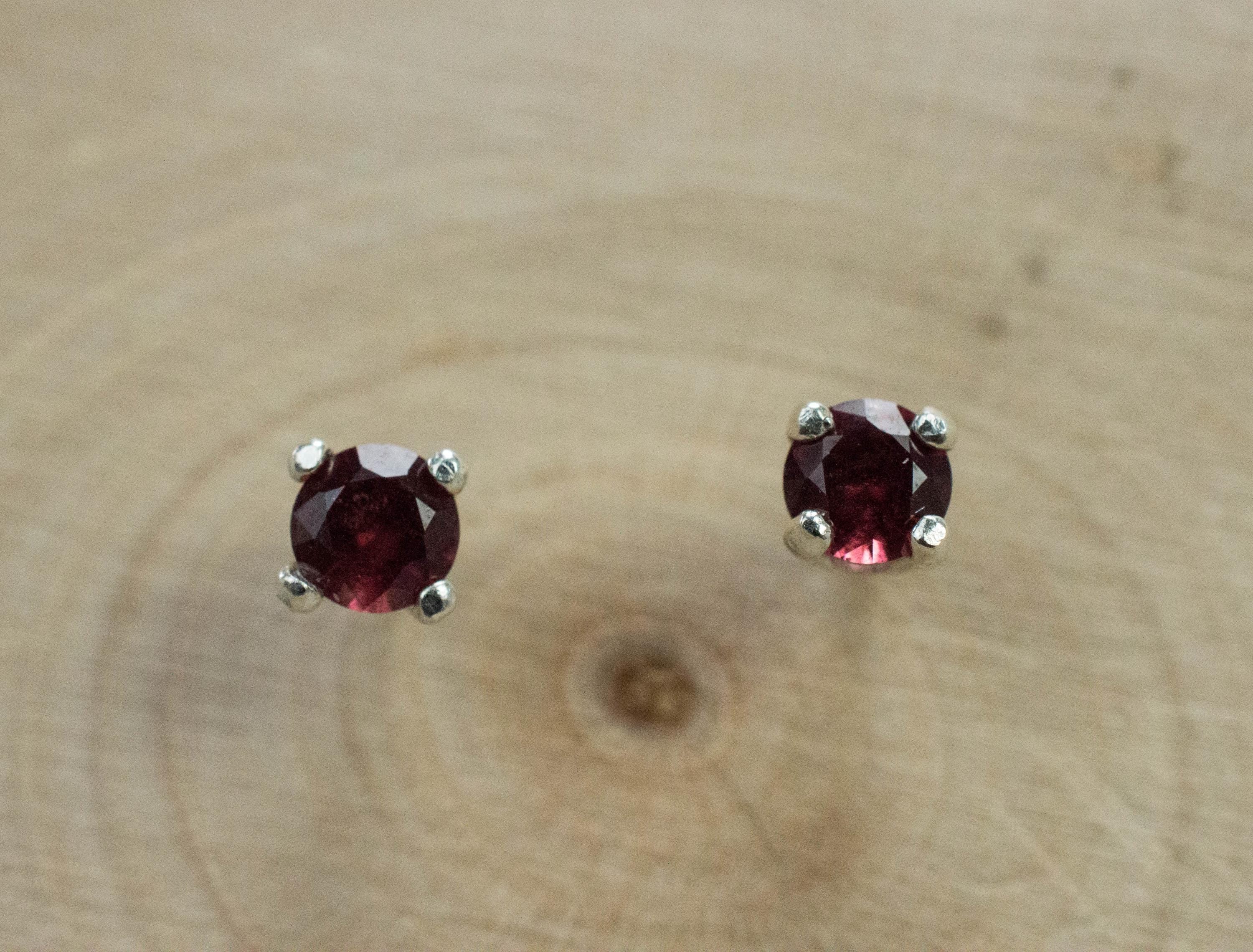 Anthill Garnet Earrings; Natural Untreated Arizona Chrome Pyrope Garnet; 0.375cts - Mark Oliver Gems
