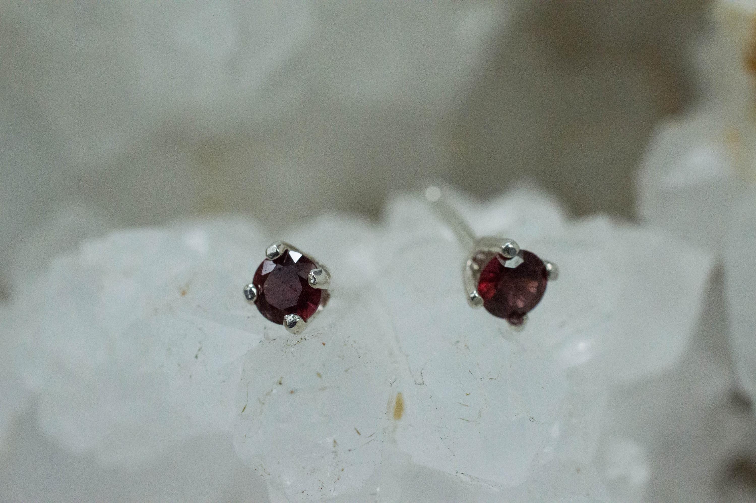 Anthill Garnet Earrings; Natural Untreated Arizona Chrome Pyrope Garnet; 0.375cts - Mark Oliver Gems