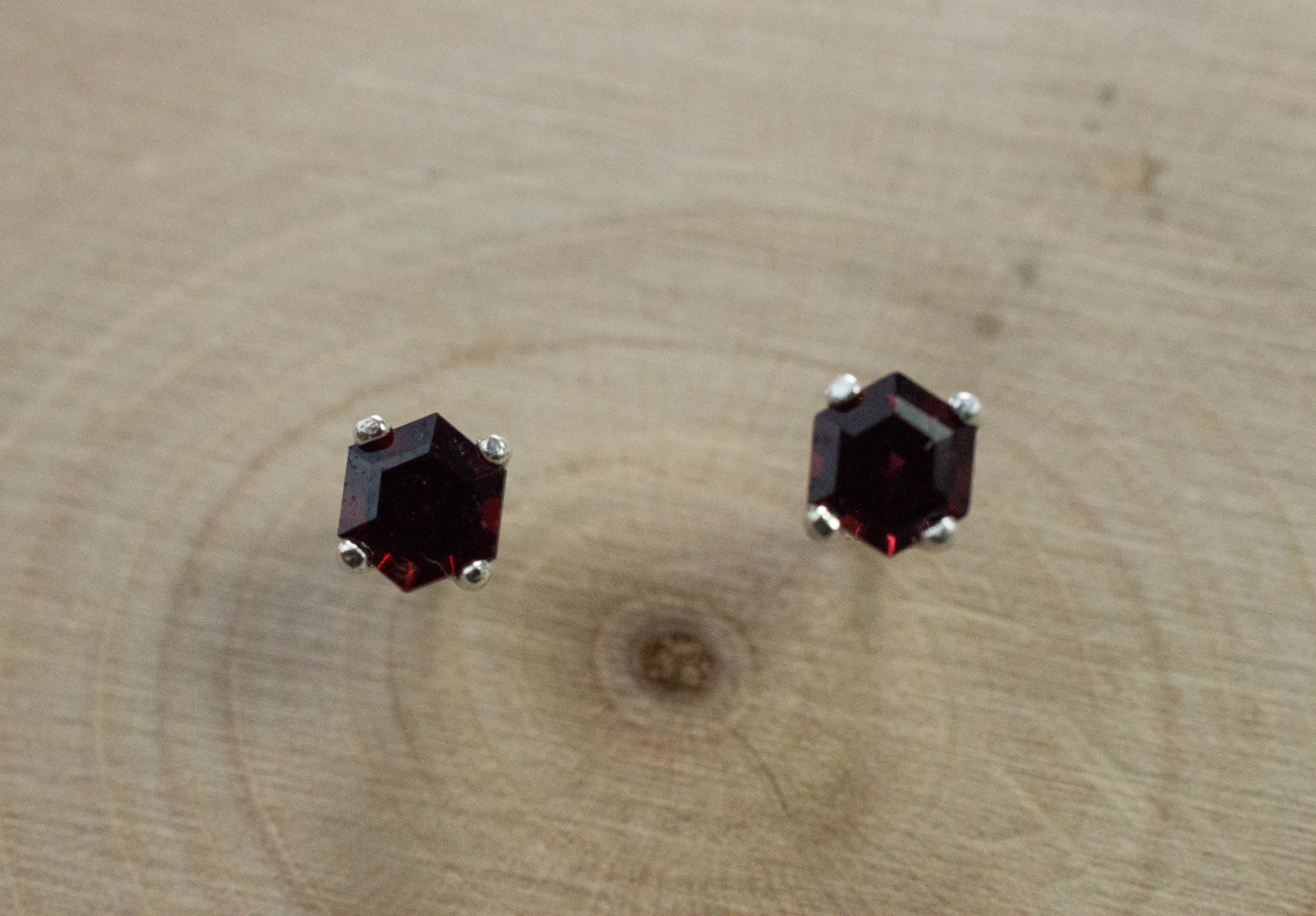 Anthill Garnet Earrings; Natural Untreated Arizona Chrome Pyrope Garnet; 0.425cts - Mark Oliver Gems