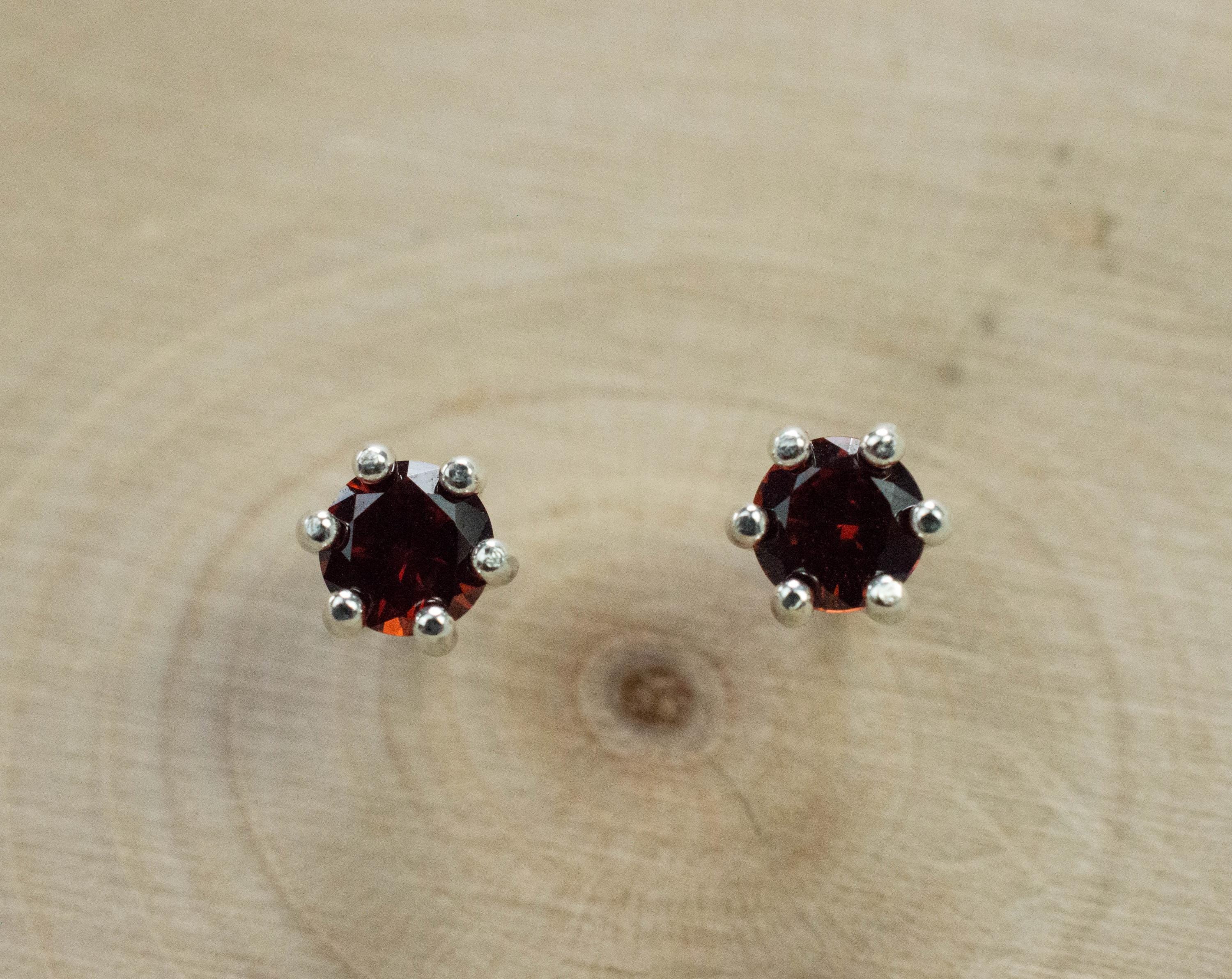 Anthill Garnet Earrings; Natural Untreated Arizona Chrome Pyrope Garnet; 0.580cts - Mark Oliver Gems