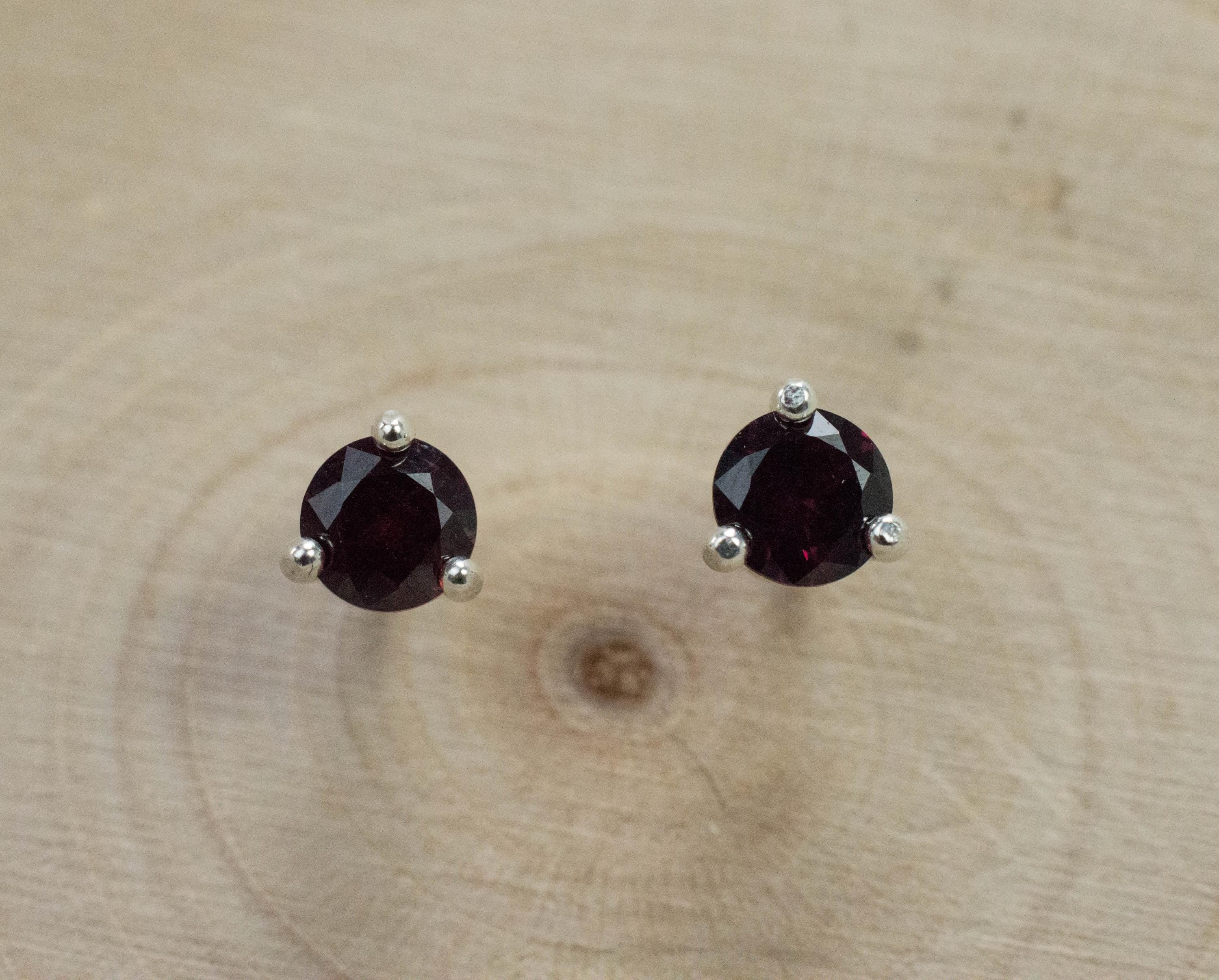 Anthill Garnet Earrings; Natural Untreated Arizona Chrome Pyrope Garnet; 0.585cts - Mark Oliver Gems