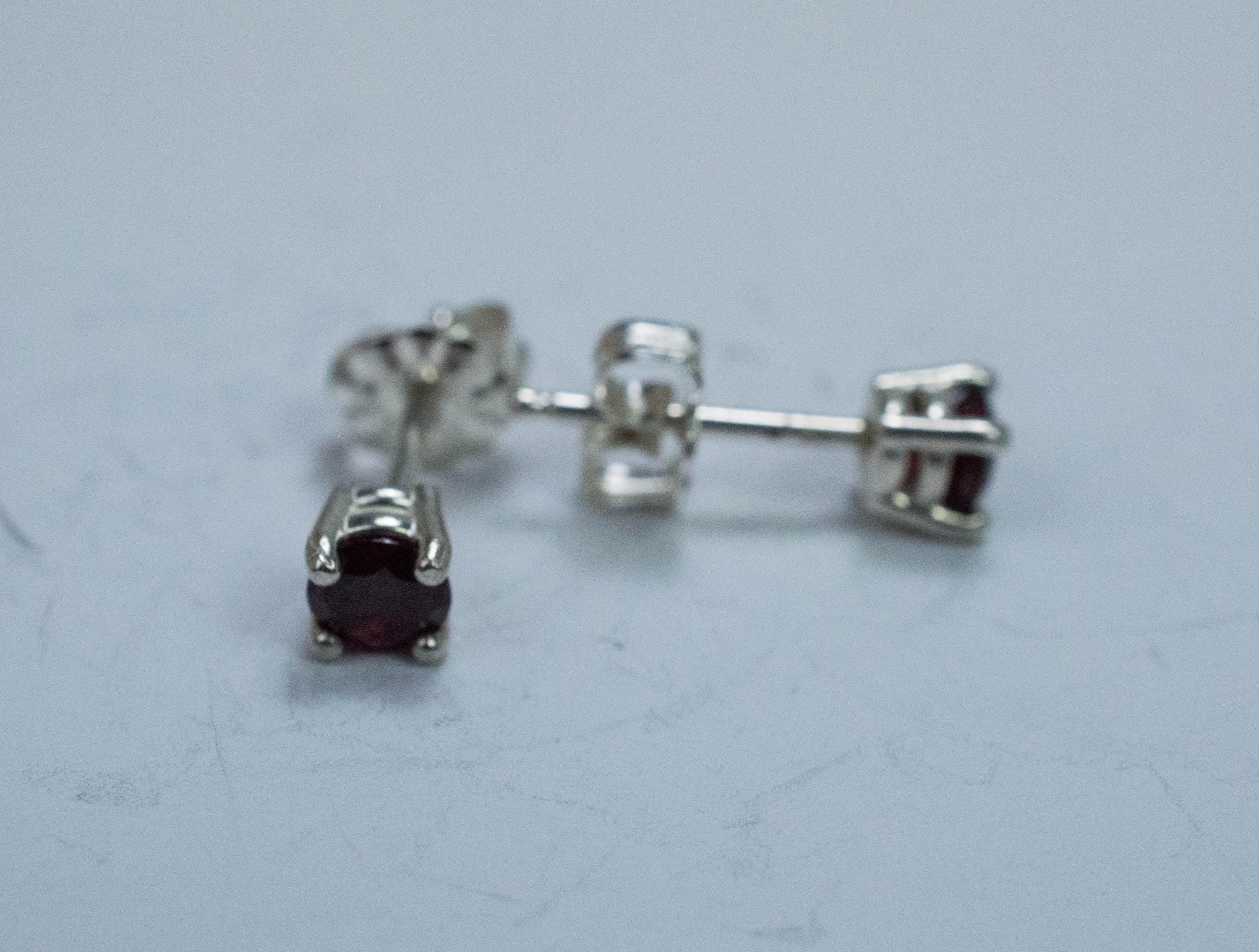 Anthill Garnet Earrings; Natural Untreated Arizona Chrome Pyrope Garnet; 0.645cts - Mark Oliver Gems