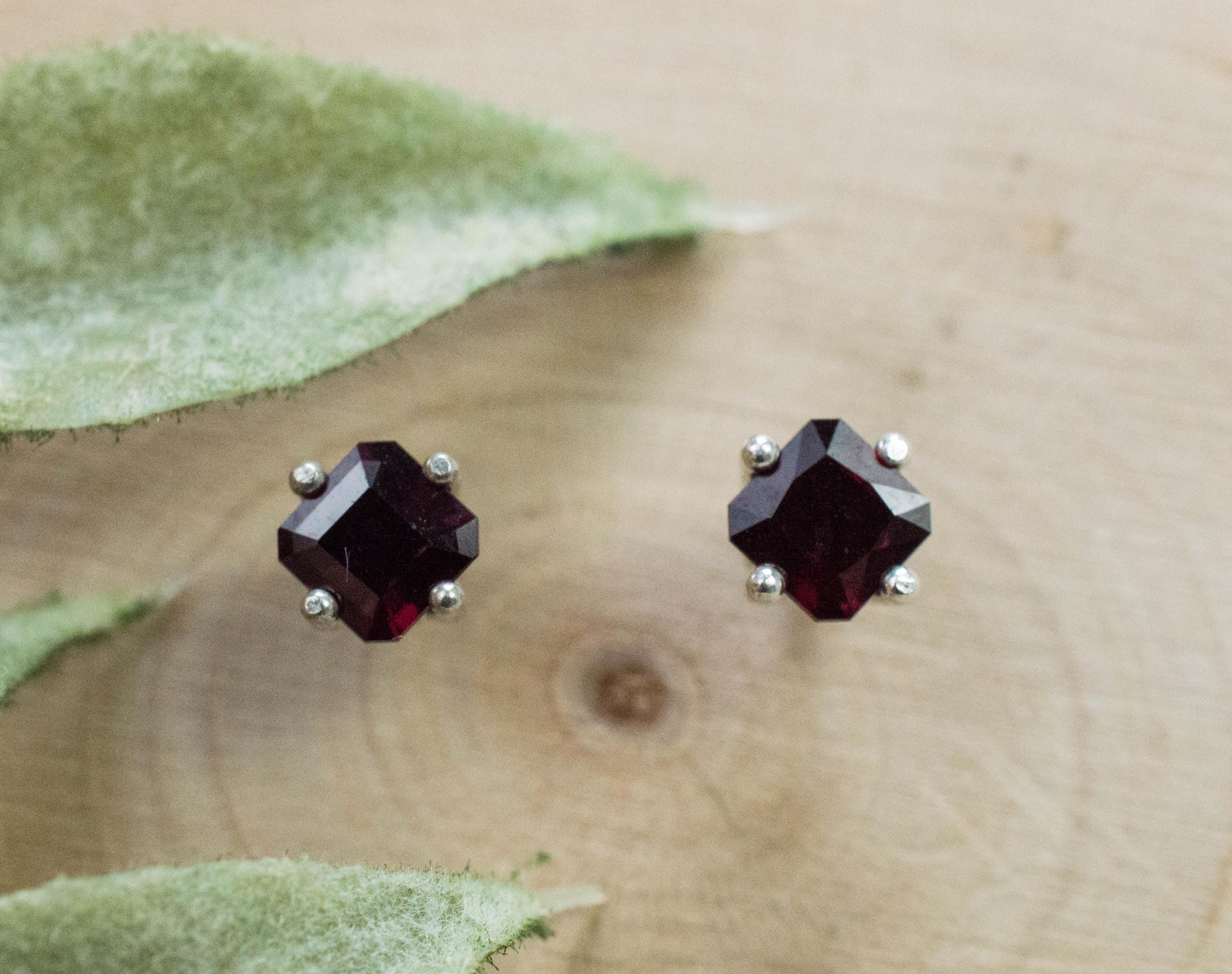 Anthill Garnet Earrings; Natural Untreated Arizona Chrome Pyrope Garnet; 0.710cts - Mark Oliver Gems
