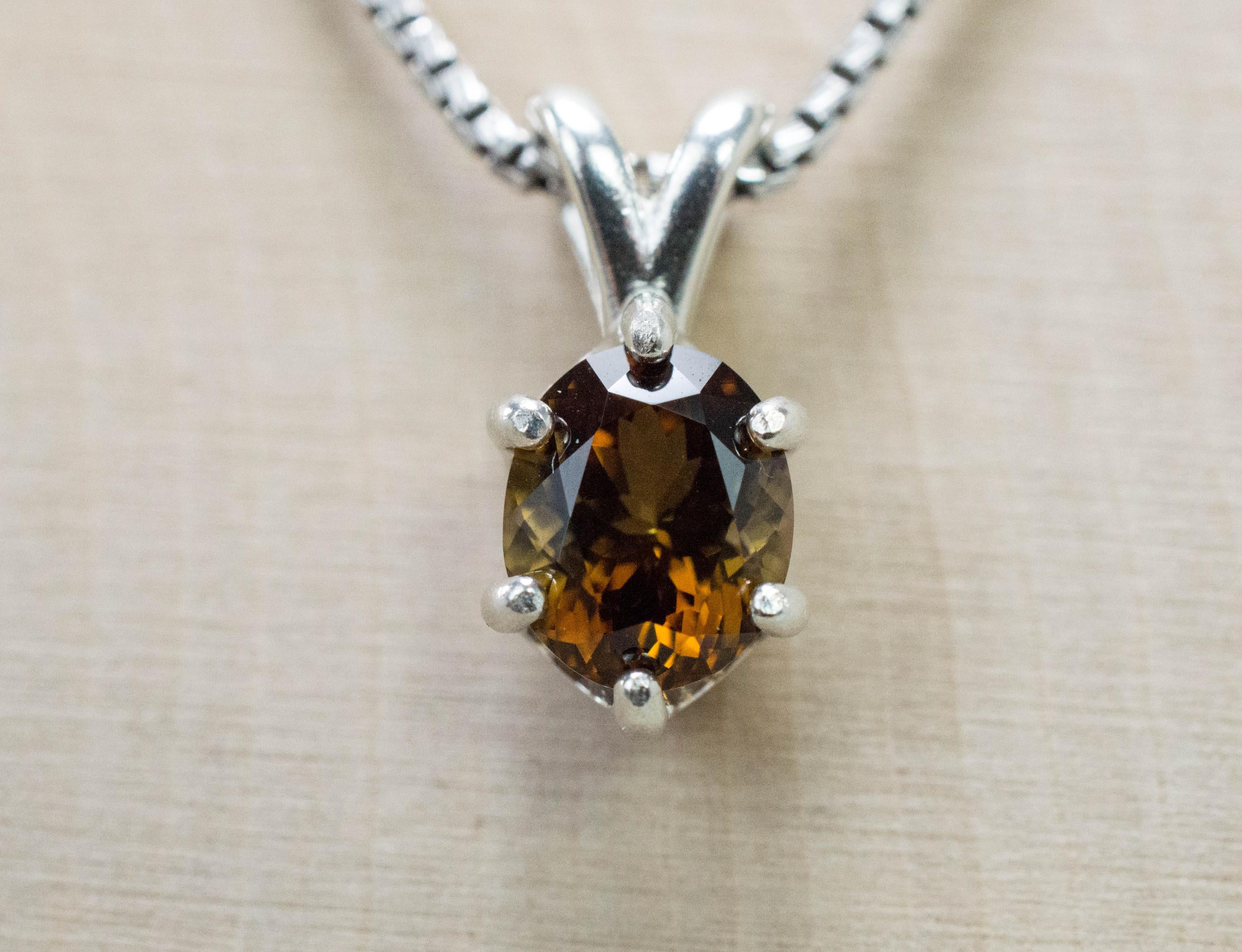 Zircon Pendant, Natural Untreated Sri Lanka Cognac Zircon; 1.580cts - Mark Oliver Gems