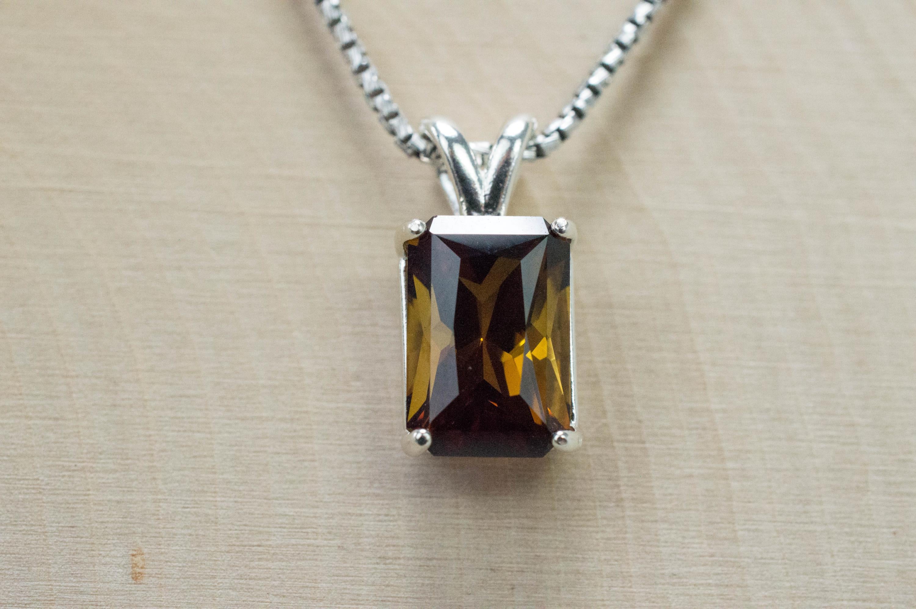 Zircon Pendant, Natural Untreated Sri Lanka Cognac Zircon; 4.120cts - Mark Oliver Gems