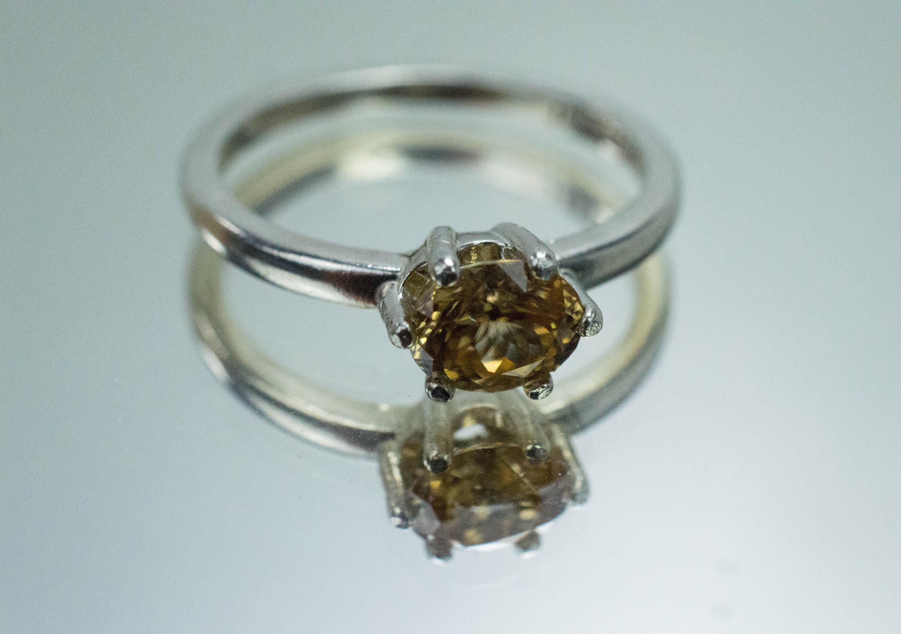 Zircon Ring; Genuine Untreated Tanzania Yellow Zircon; 1.095cts - Mark Oliver Gems