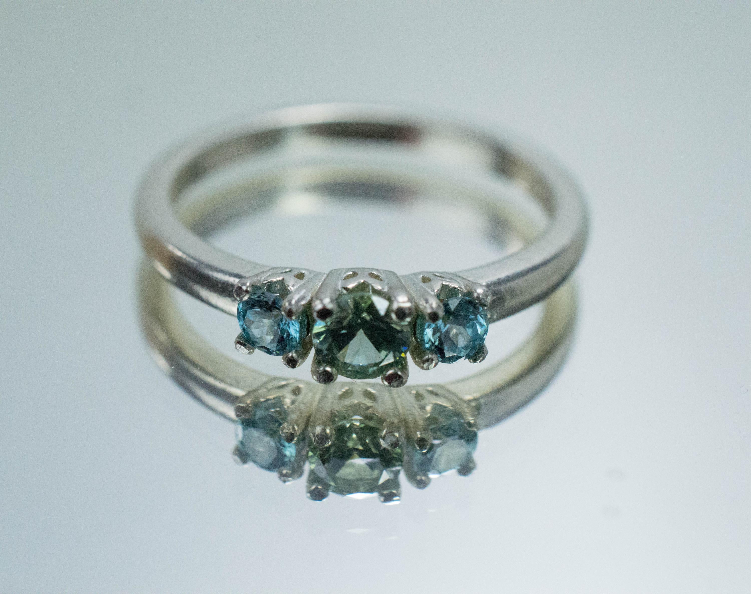 Zircon Ring; Genuine Untreated Sri Lanka Green Zircon; 0.300cts - Mark Oliver Gems
