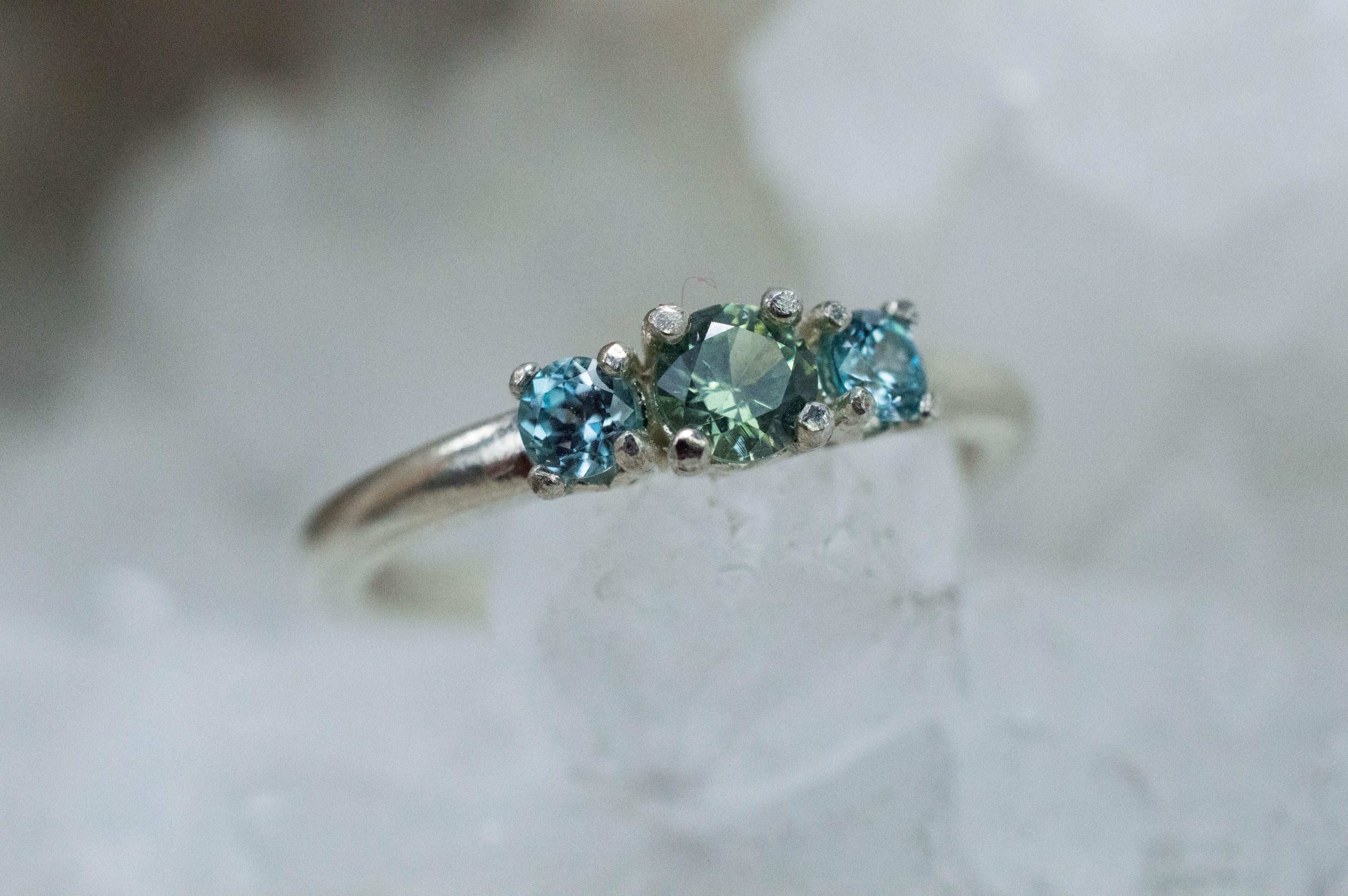 Zircon Ring; Genuine Untreated Sri Lanka Green Zircon; 0.300cts - Mark Oliver Gems