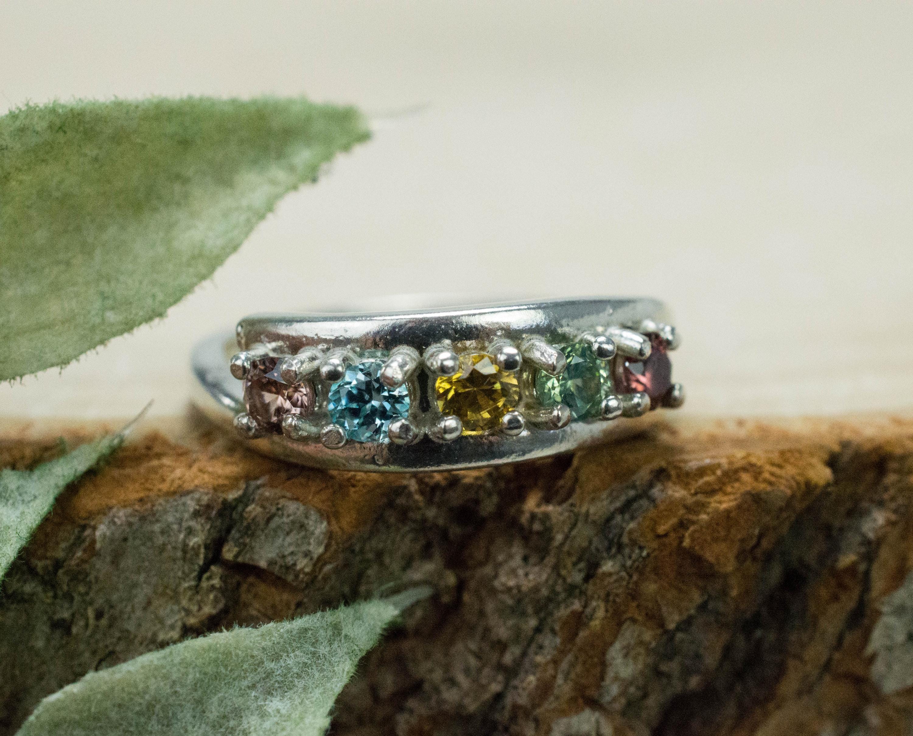 Zircon Ring; Natural Multi-Color Zircon; 0.795ctw - Mark Oliver Gems