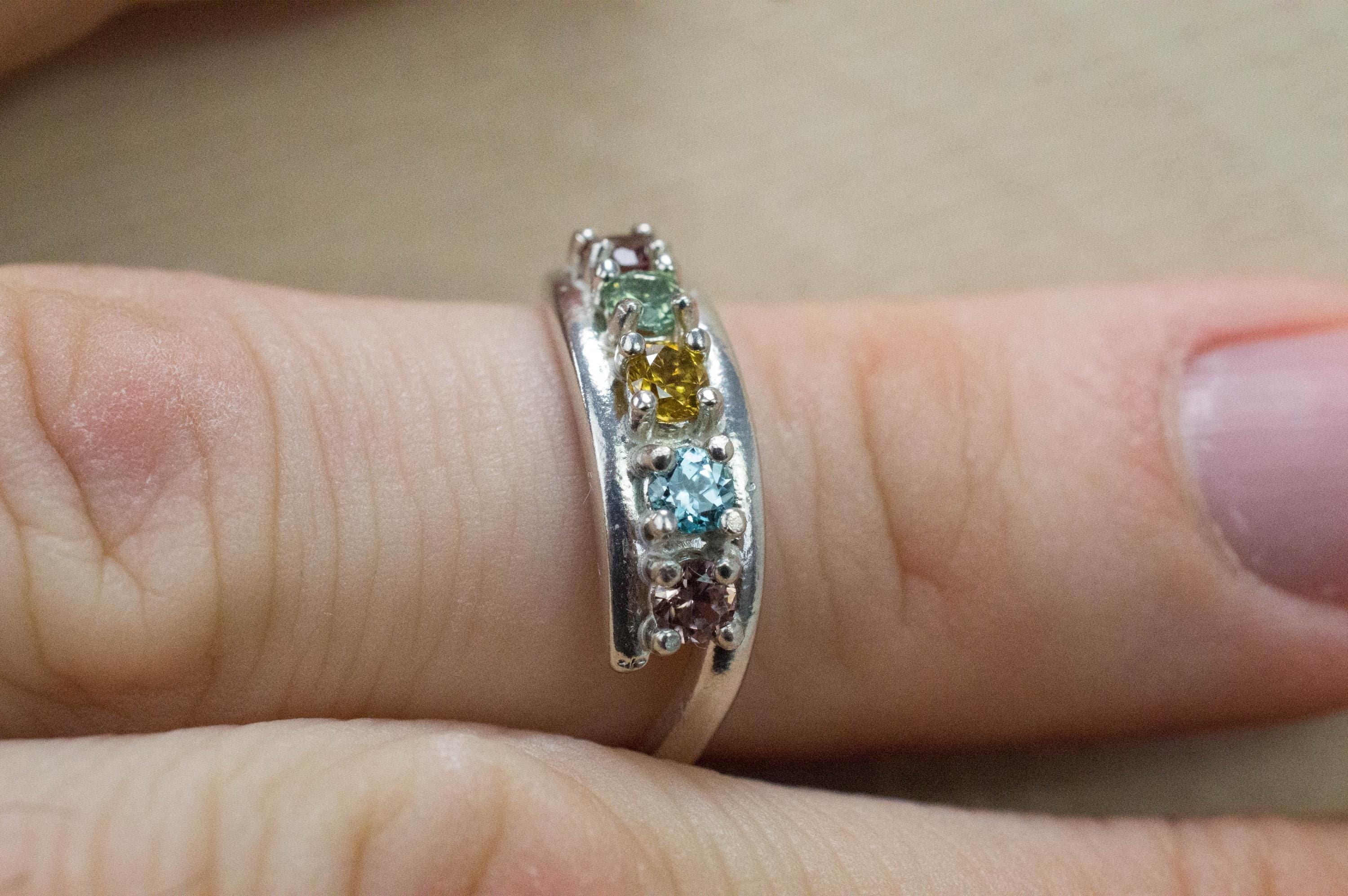 Zircon Ring; Natural Multi-Color Zircon; 0.795ctw - Mark Oliver Gems