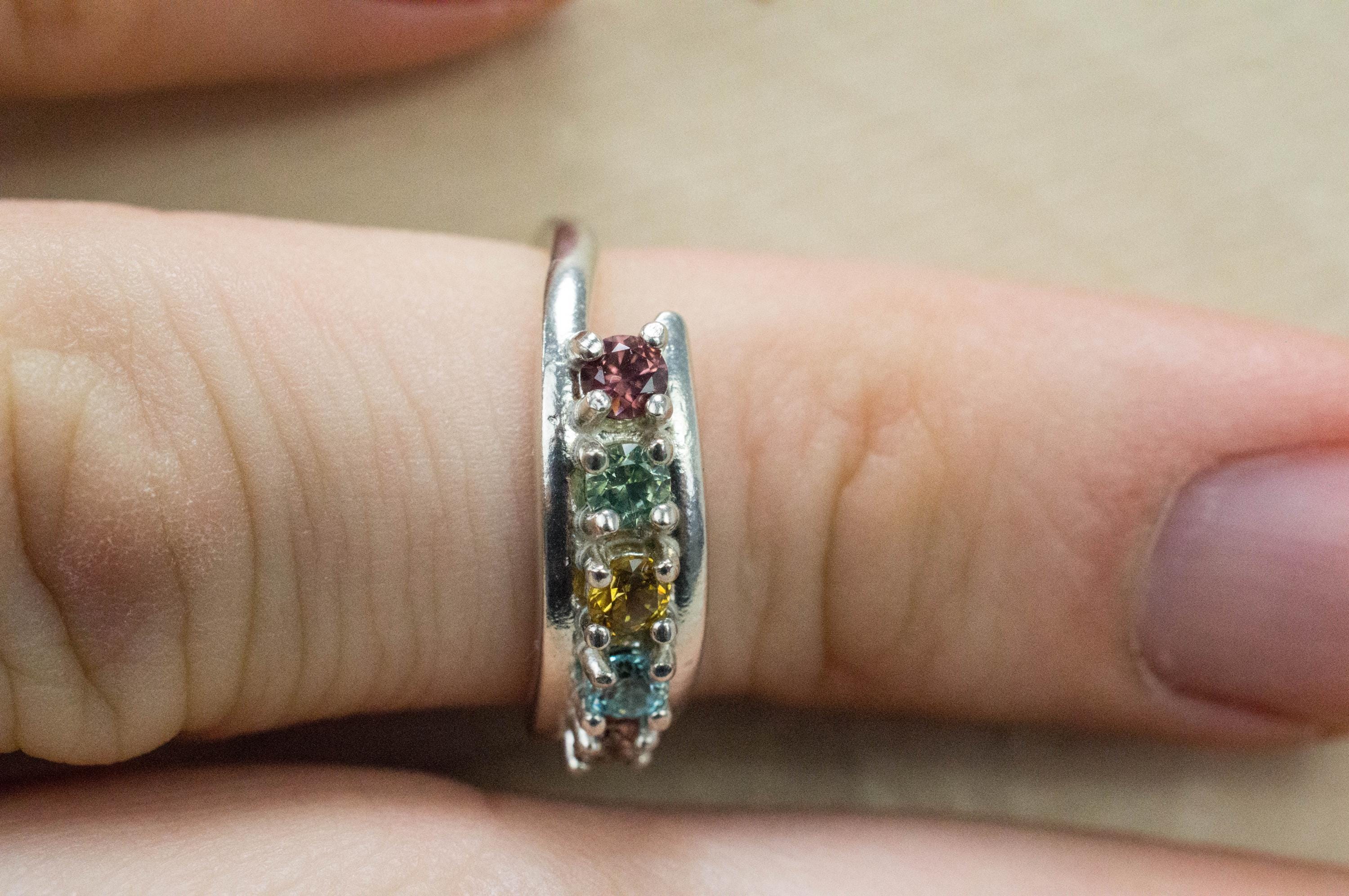 Zircon Ring; Natural Multi-Color Zircon; 0.795ctw - Mark Oliver Gems