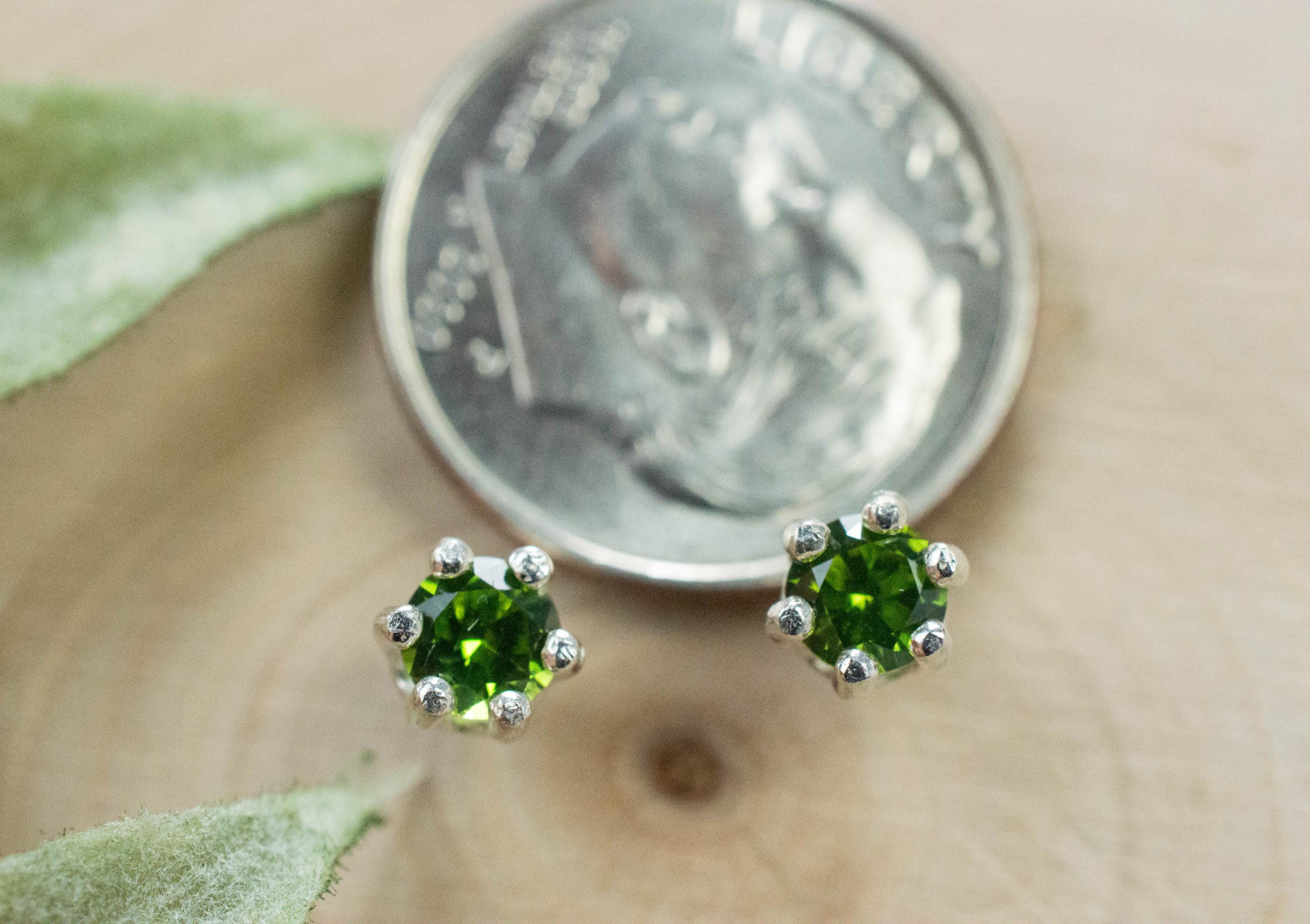 Green Zircon Earrings; Natural Untreated Sri Lanka Zircon; 0.535cts - Mark Oliver Gems