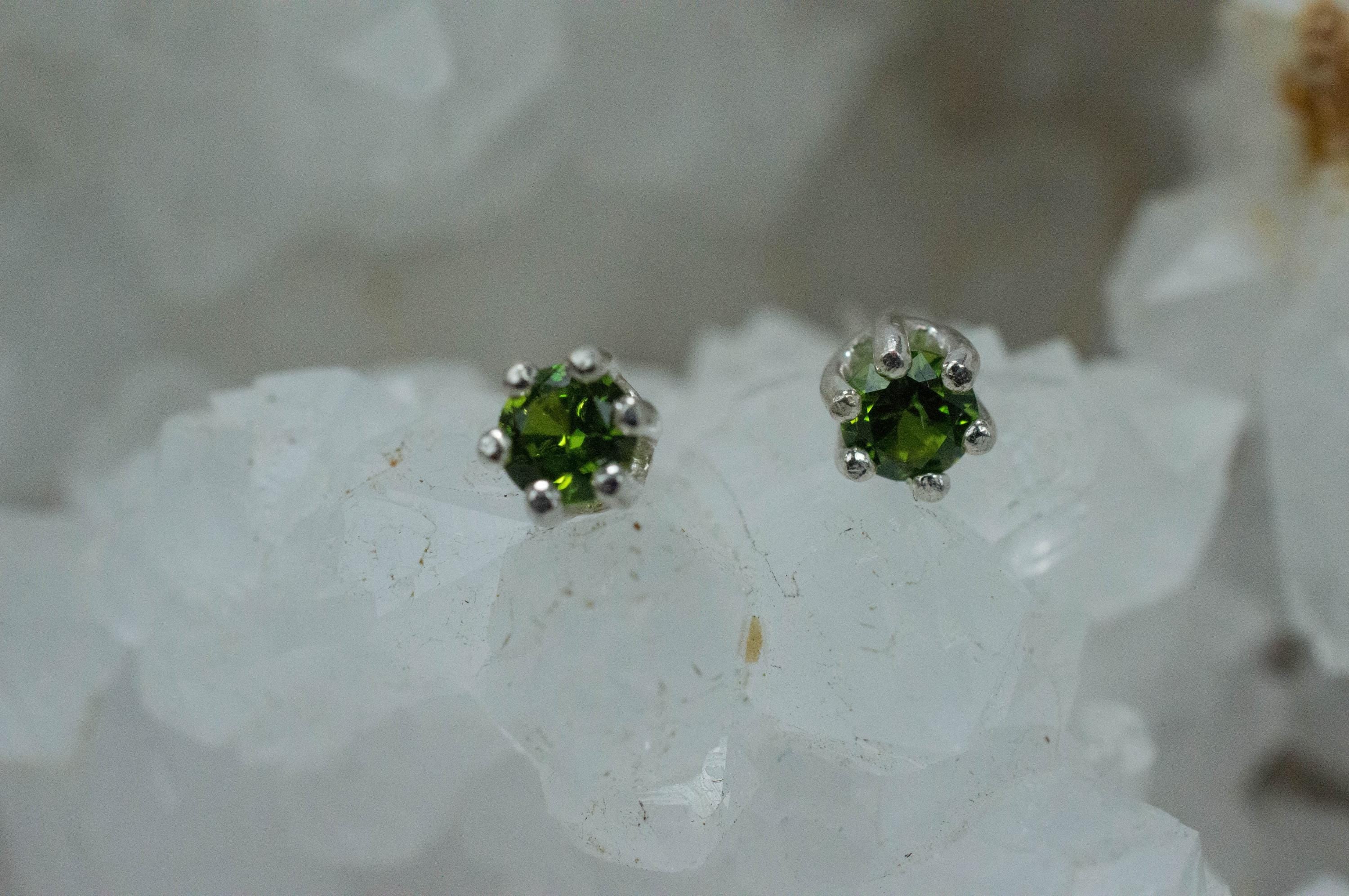 Green Zircon Earrings; Natural Untreated Sri Lanka Zircon; 0.535cts - Mark Oliver Gems