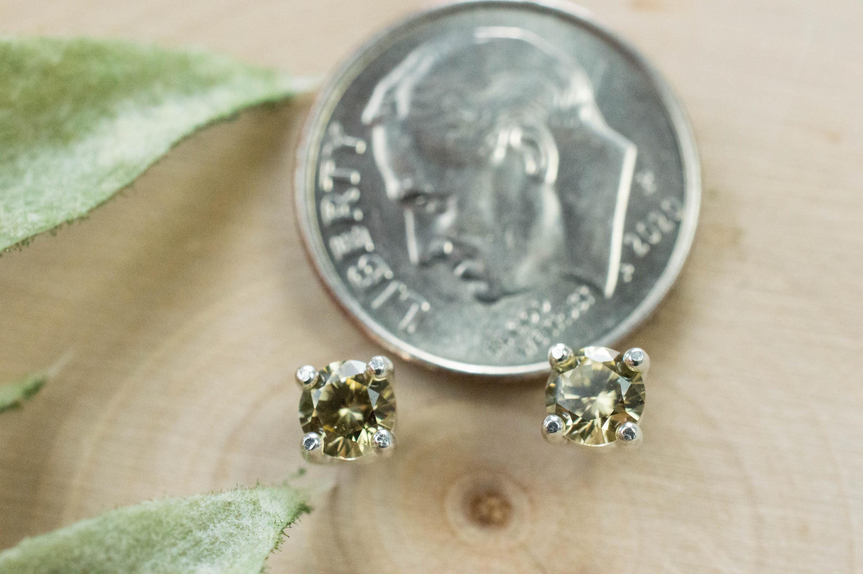 Yellow Zircon Earrings; Natural Untreated Sri Lanka Zircon; 0.710cts - Mark Oliver Gems
