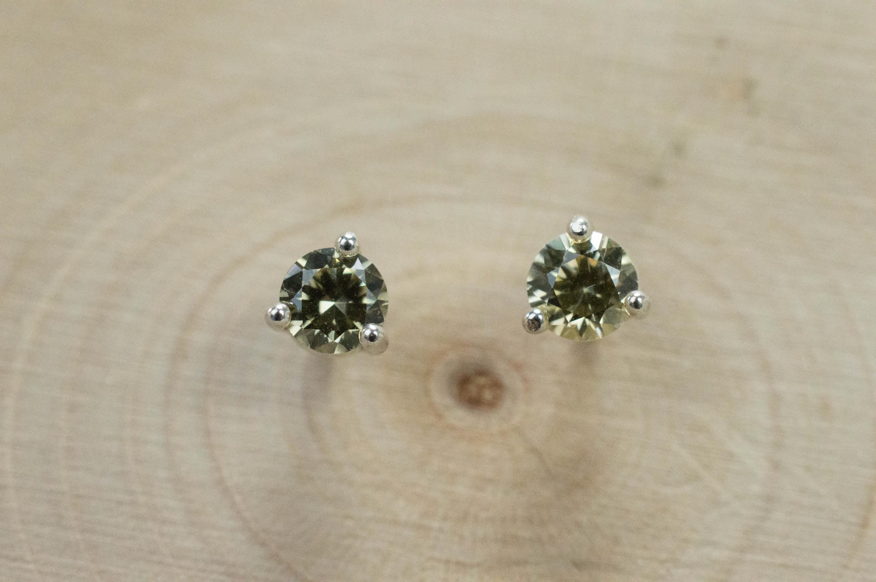 Yellow Zircon Earrings; Natural Untreated Sri Lanka Zircon; 0.720cts - Mark Oliver Gems