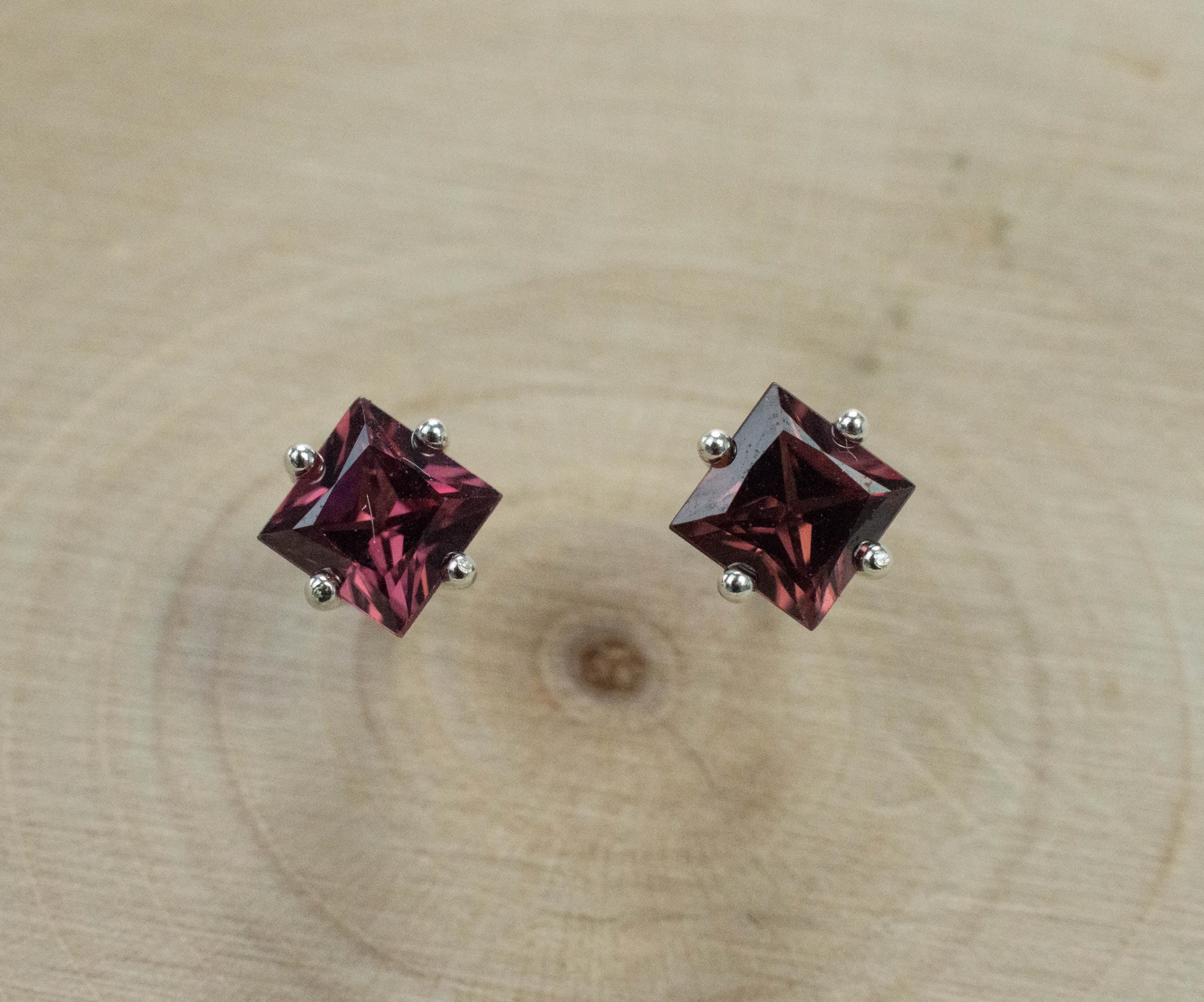 Zircon Earrings; Natural Untreated Tanzania Pink Zircon; 1.510cts - Mark Oliver Gems