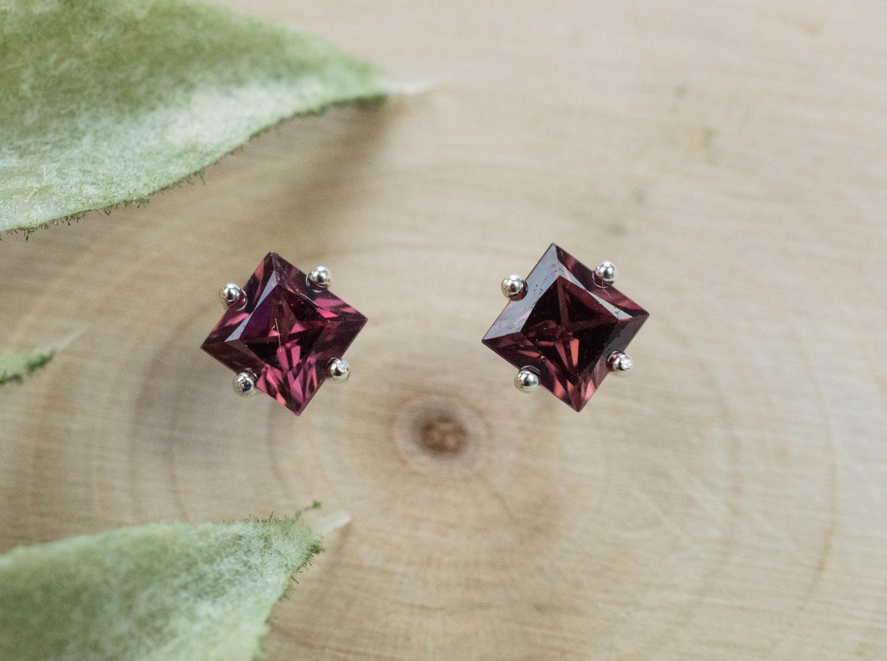 Zircon Earrings; Natural Untreated Tanzania Pink Zircon; 1.510cts - Mark Oliver Gems
