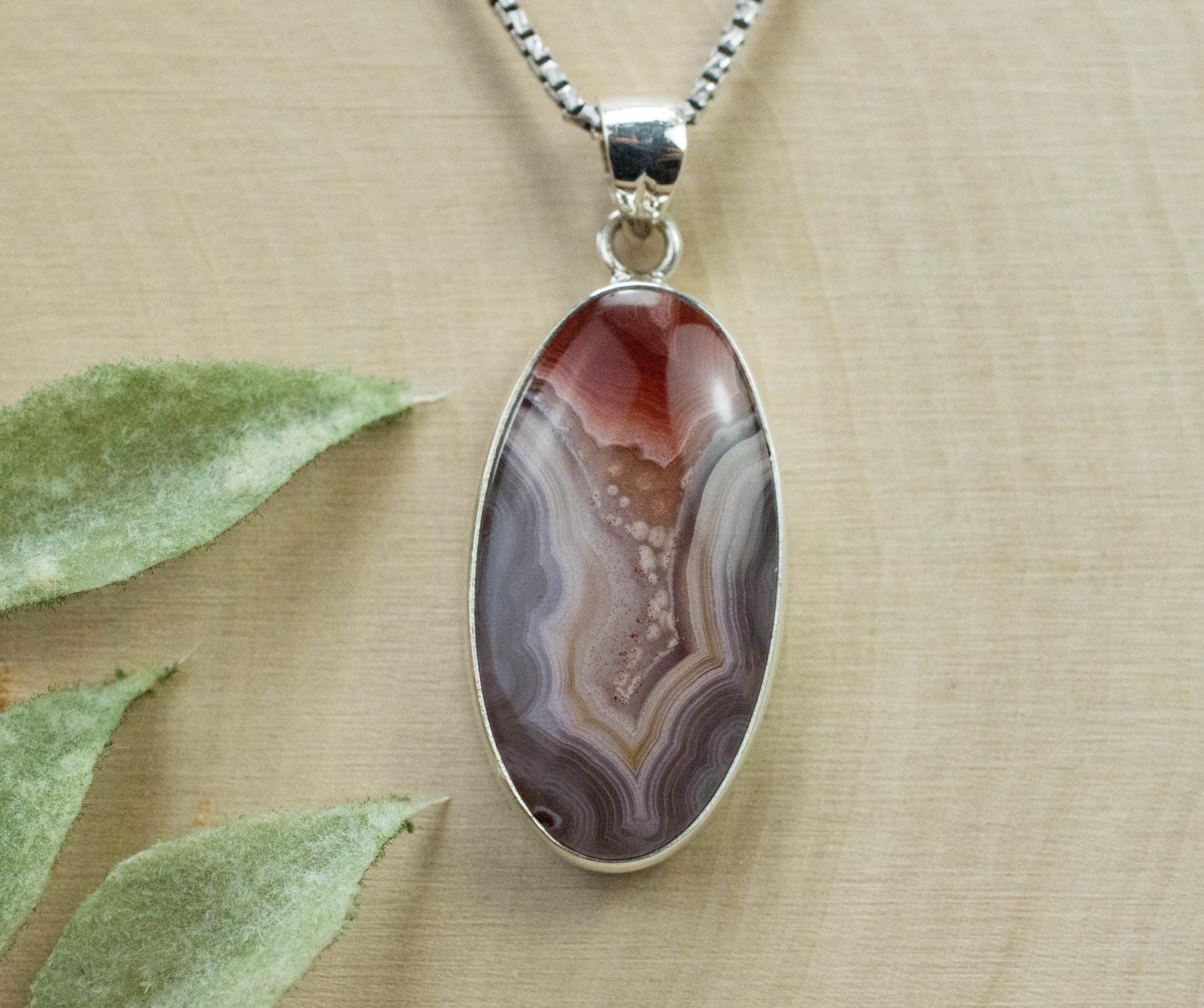 Crazy Lace Agate Pendant; Natural Untreated Mexican Agate - Mark Oliver Gems