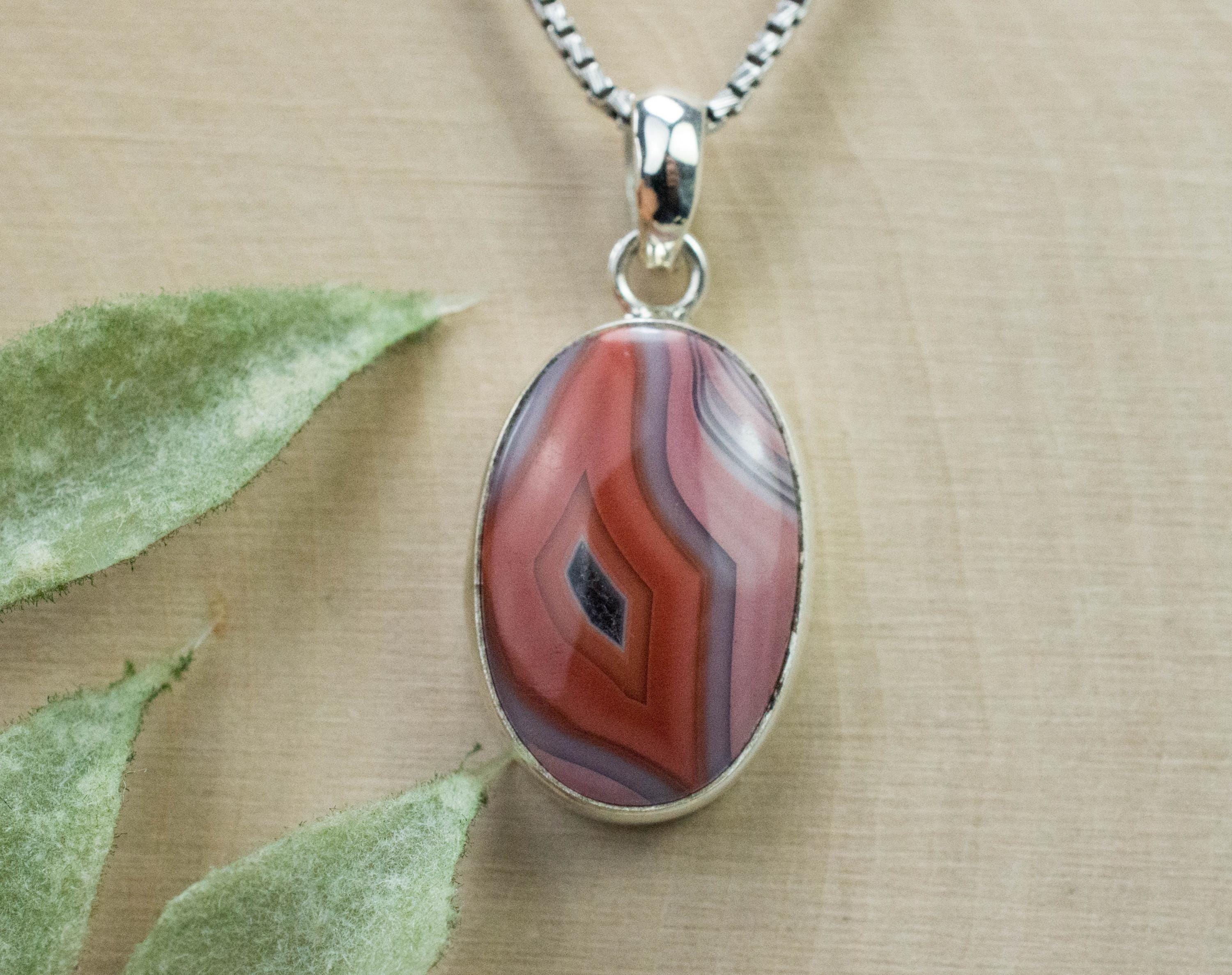 Agate Pendant; Natural Untreated Malawi Agate - Mark Oliver Gems