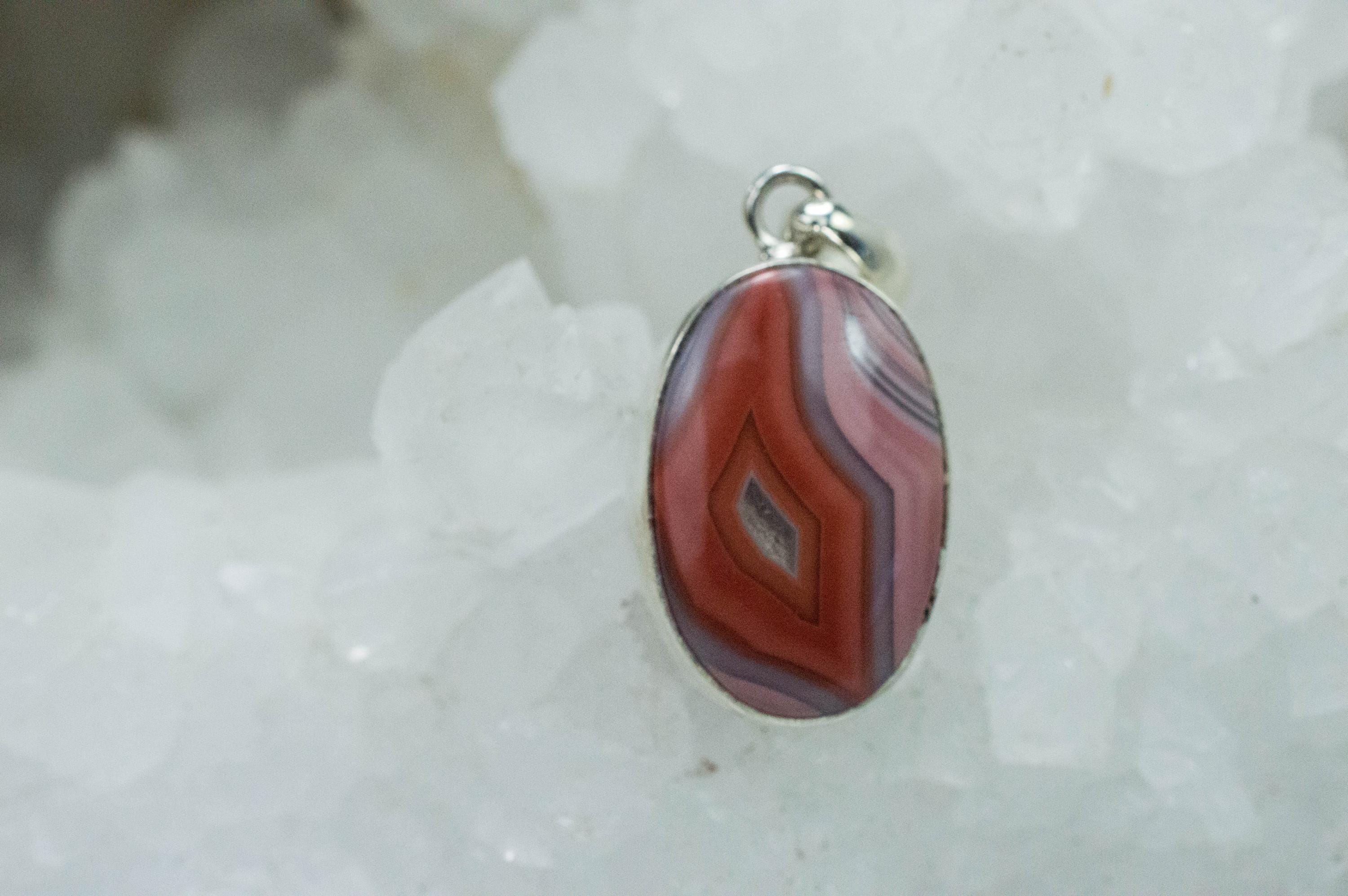 Agate Pendant; Natural Untreated Malawi Agate - Mark Oliver Gems