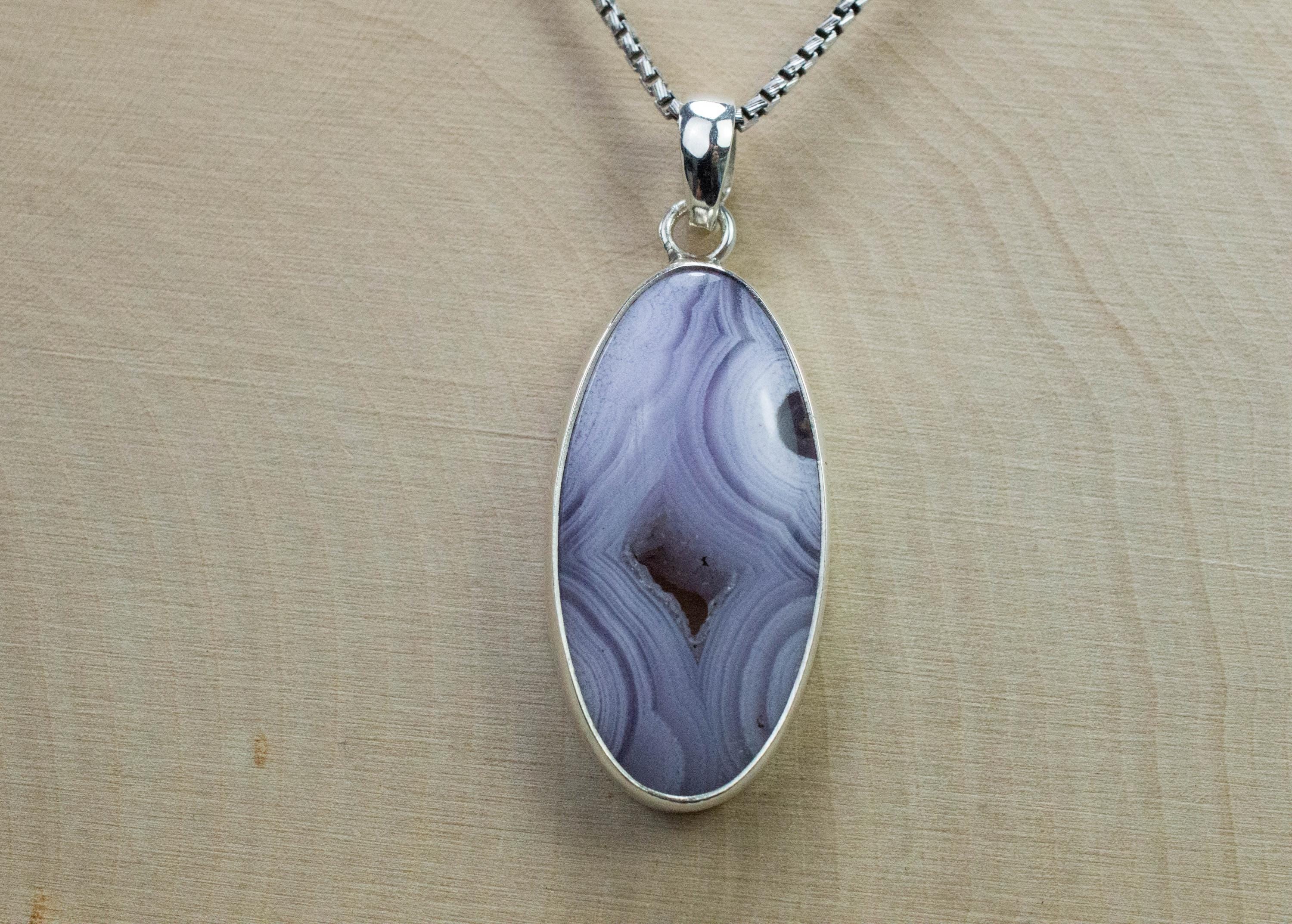 Parcelas Agate Pendant; Natural Untreated Mexico Agate - Mark Oliver Gems