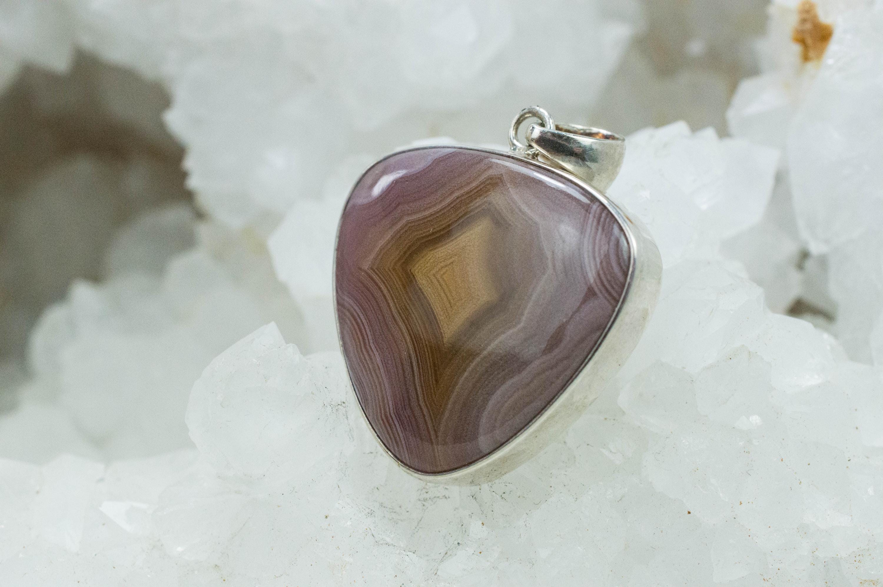 Parcelas Agate Pendant; Natural Untreated Mexican Purple Passion Agate - Mark Oliver Gems