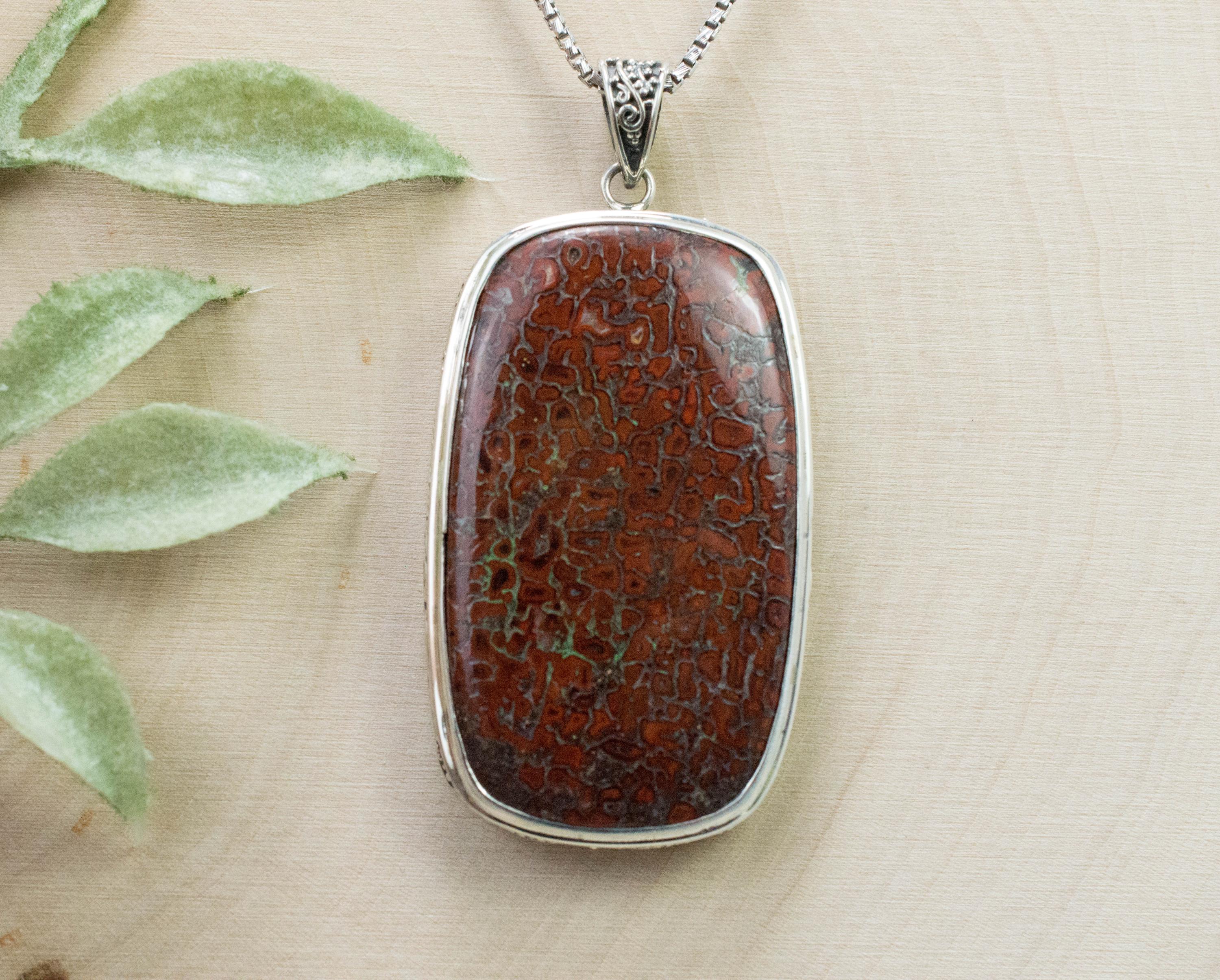 Dinosaur Bone Pendant; Natural Untreated Utah Dino Bone; 42x25mm - Mark Oliver Gems