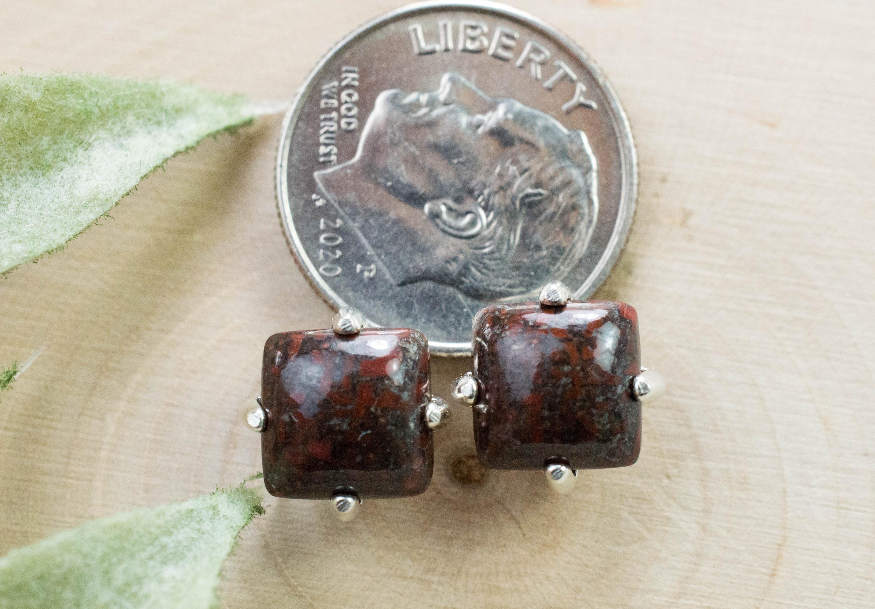 Dinosaur Bone Earrings; Natural Untreated Utah Dino Bone; 4.080cts - Mark Oliver Gems