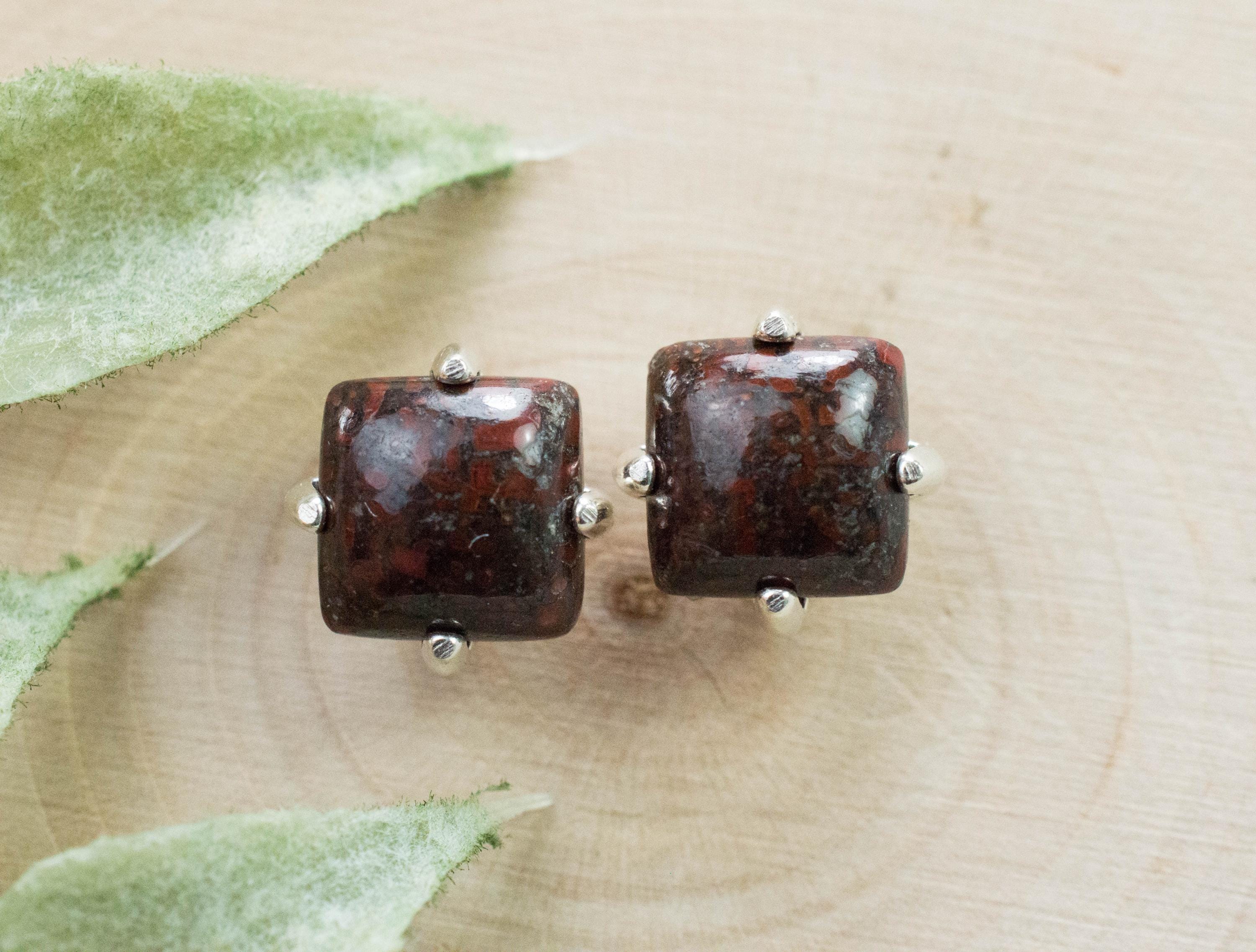 Dinosaur Bone Earrings; Natural Untreated Utah Dino Bone; 4.080cts - Mark Oliver Gems