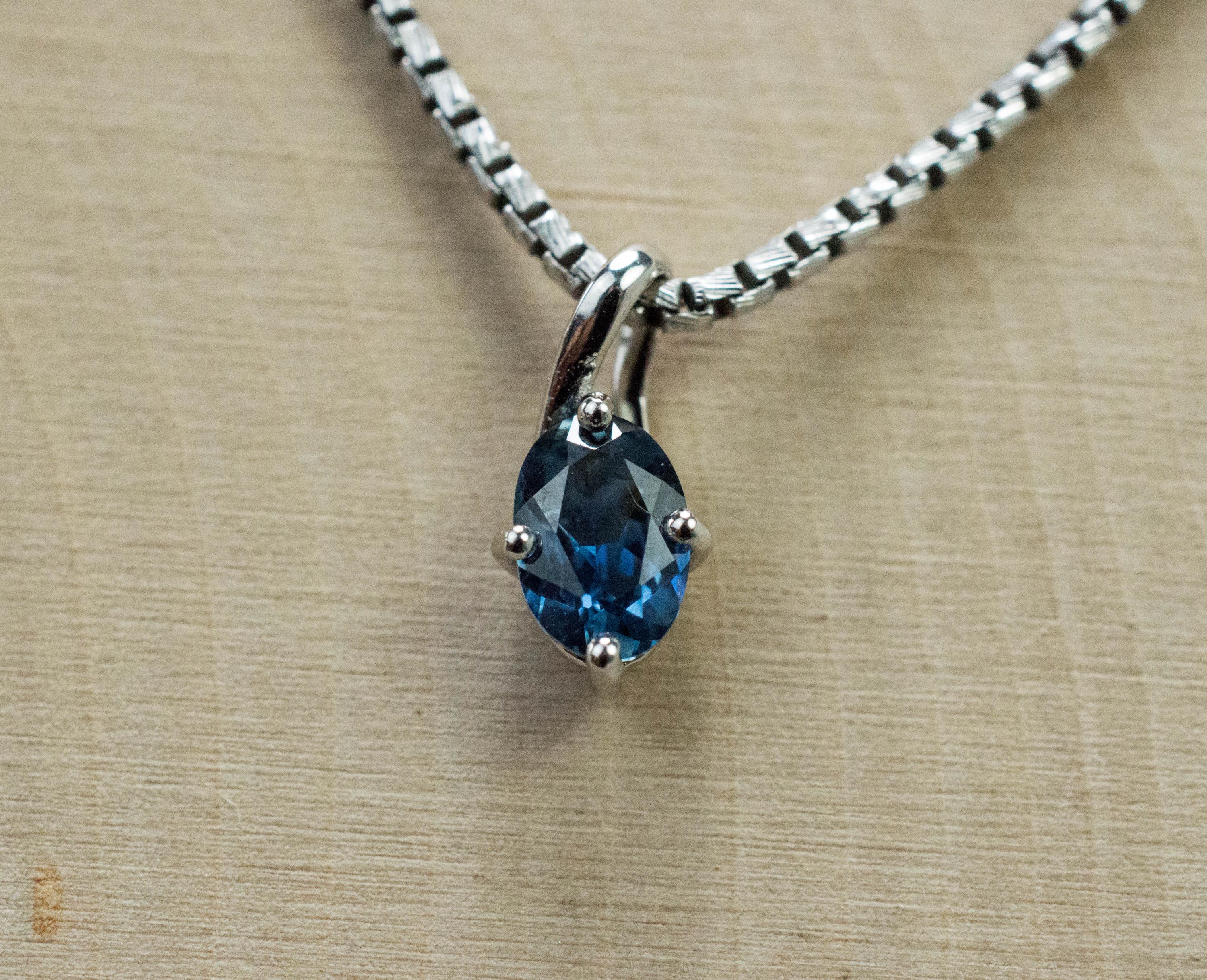 Australia Sapphire Pendant; Natural Untreated Sapphire; 0.610cts - Mark Oliver Gems