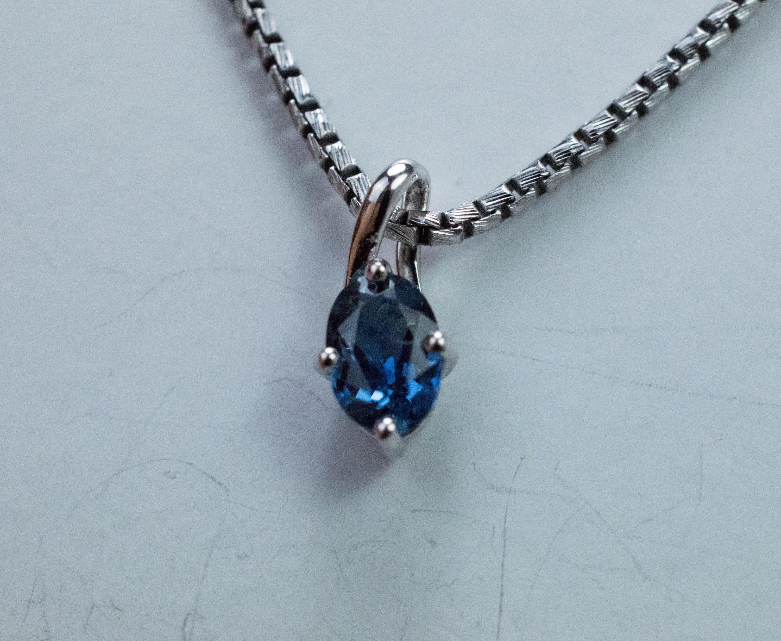 Australia Sapphire Pendant; Natural Untreated Sapphire; 0.610cts - Mark Oliver Gems