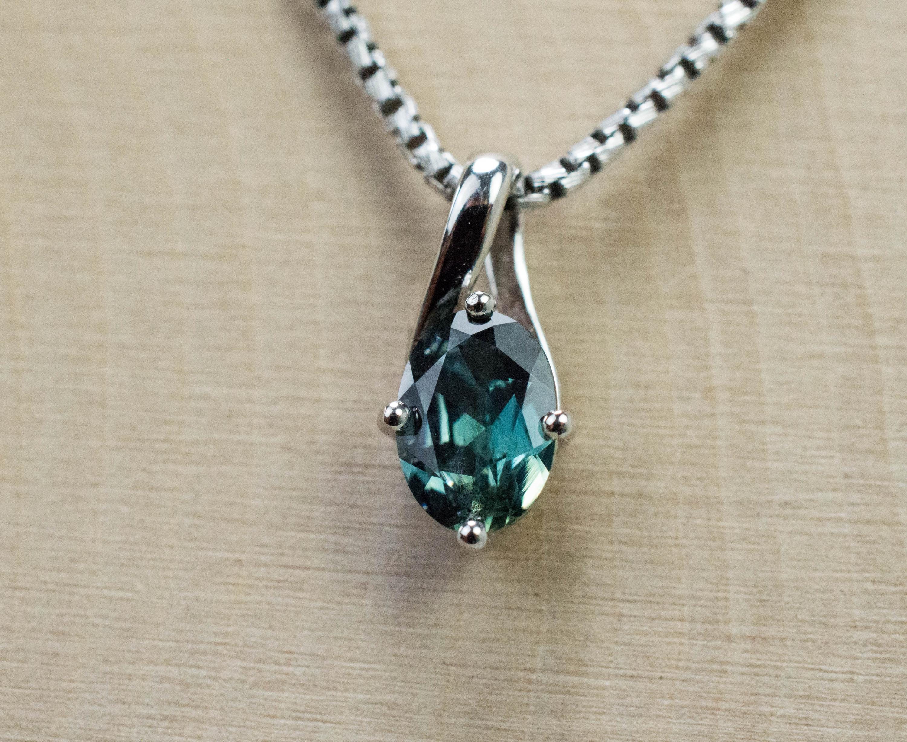 Australia Sapphire Pendant; Natural Untreated Sapphire; 0.820cts - Mark Oliver Gems