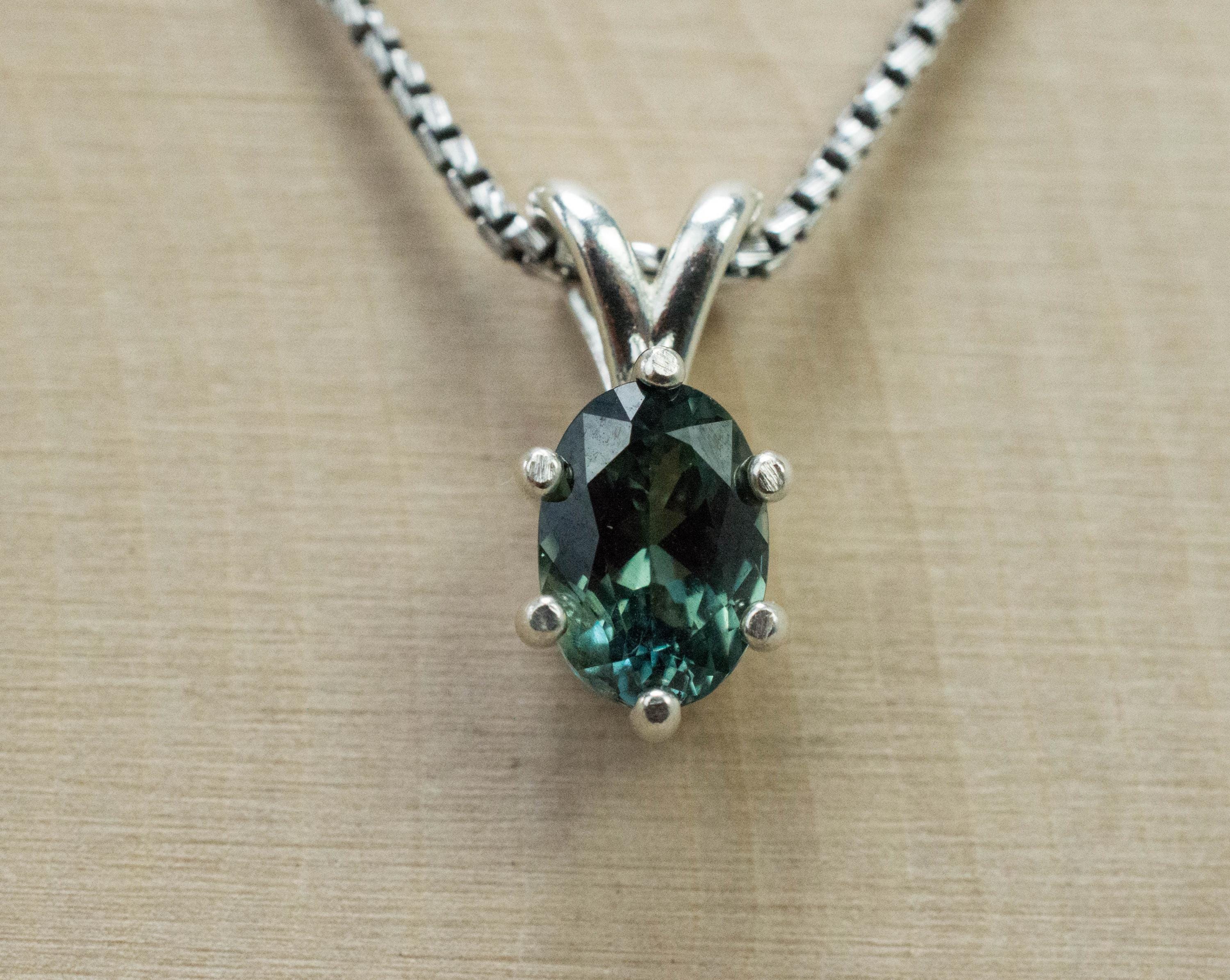 Australia Sapphire Pendant; Natural Untreated Teal Sapphire; 1.460cts - Mark Oliver Gems