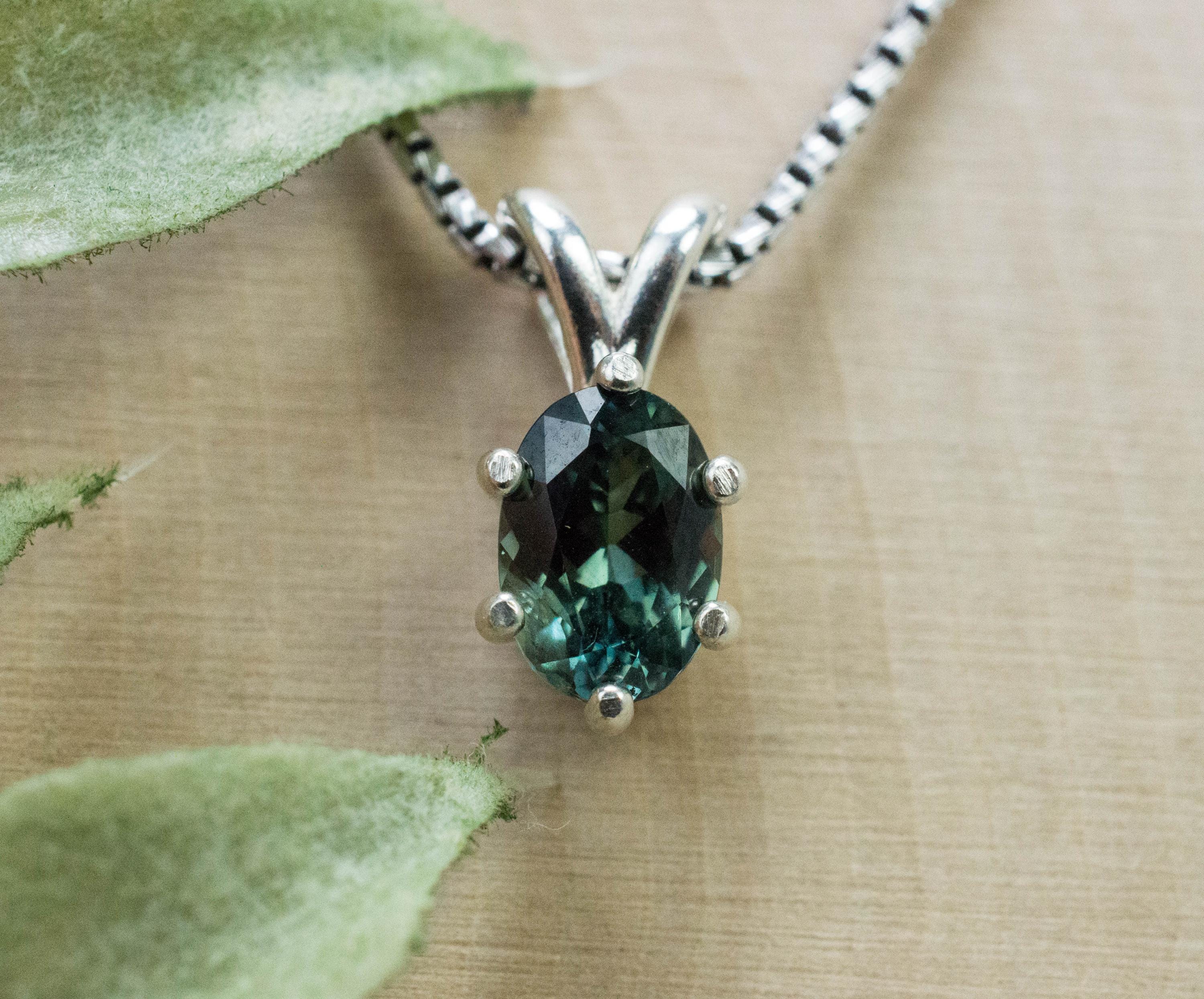 Australia Sapphire Pendant; Natural Untreated Teal Sapphire; 1.460cts - Mark Oliver Gems