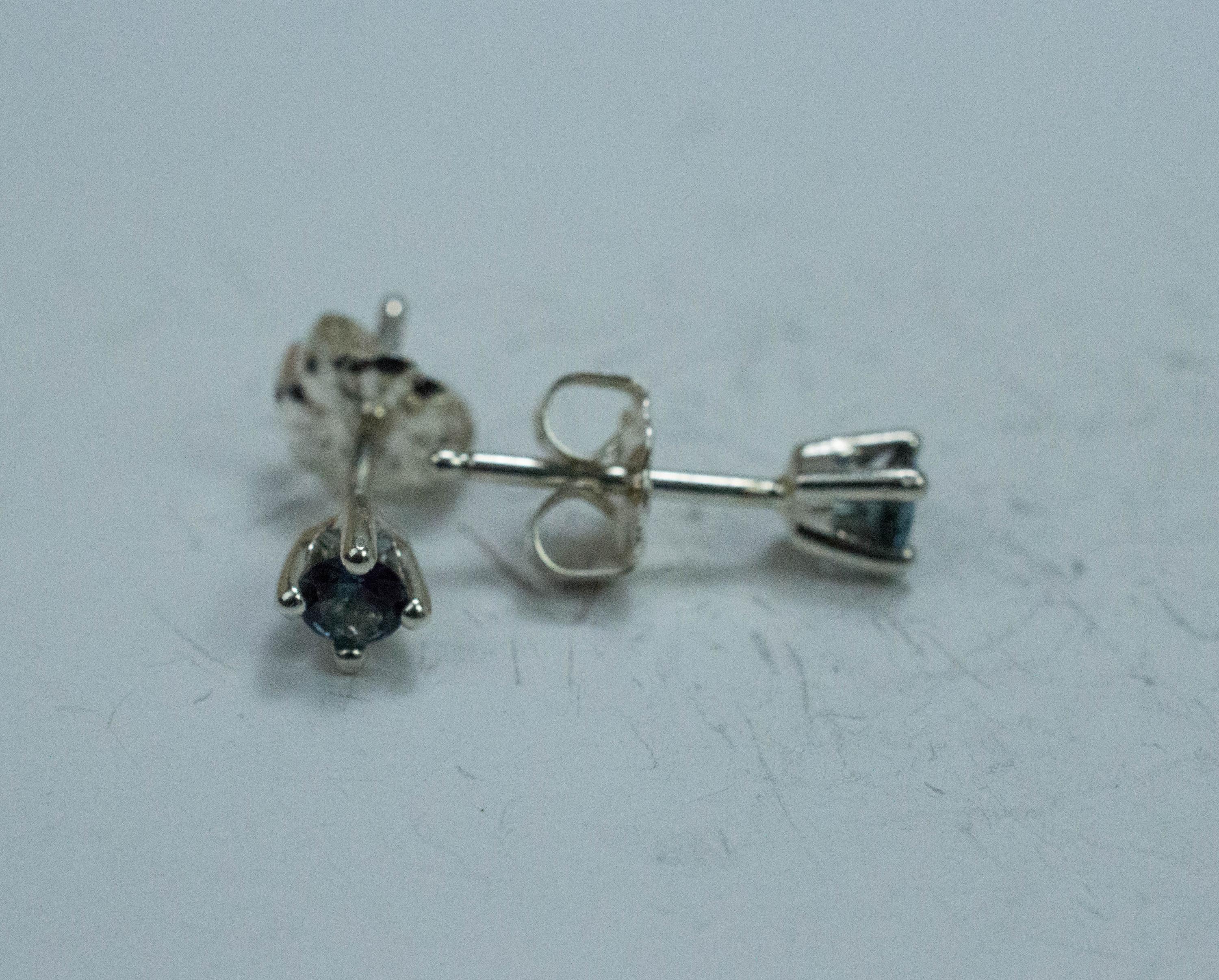 Australia Sapphire Earrings, Natural Untreated Blue Sapphire; 0.285cts - Mark Oliver Gems
