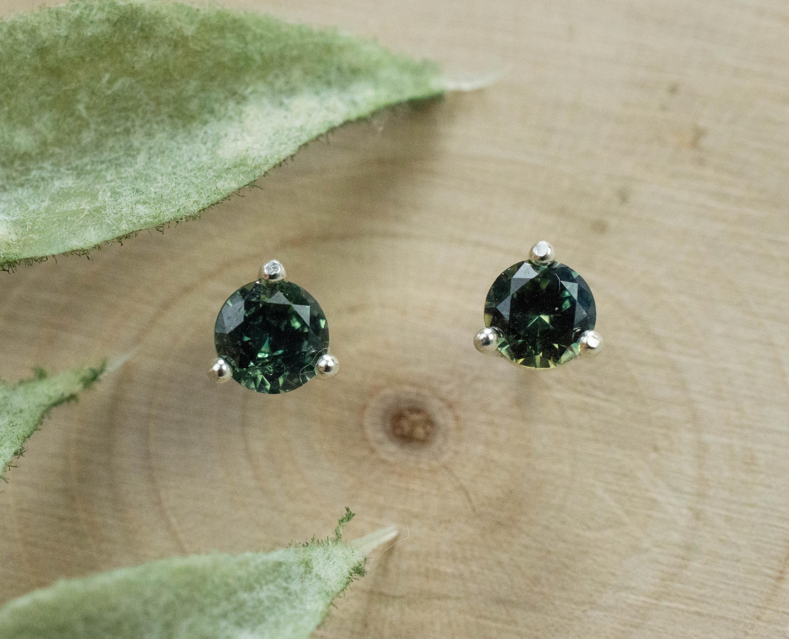 Australia Sapphire Earrings, Natural Untreated Parti Sapphire; 0.700cts - Mark Oliver Gems