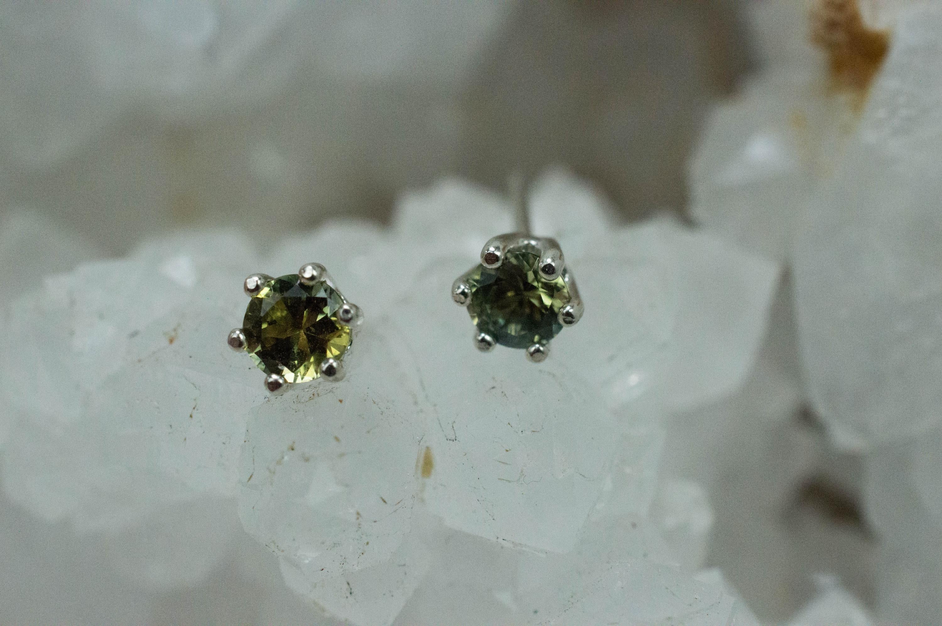 Australia Sapphire Earrings, Natural Untreated Parti Sapphire; 0.720cts - Mark Oliver Gems