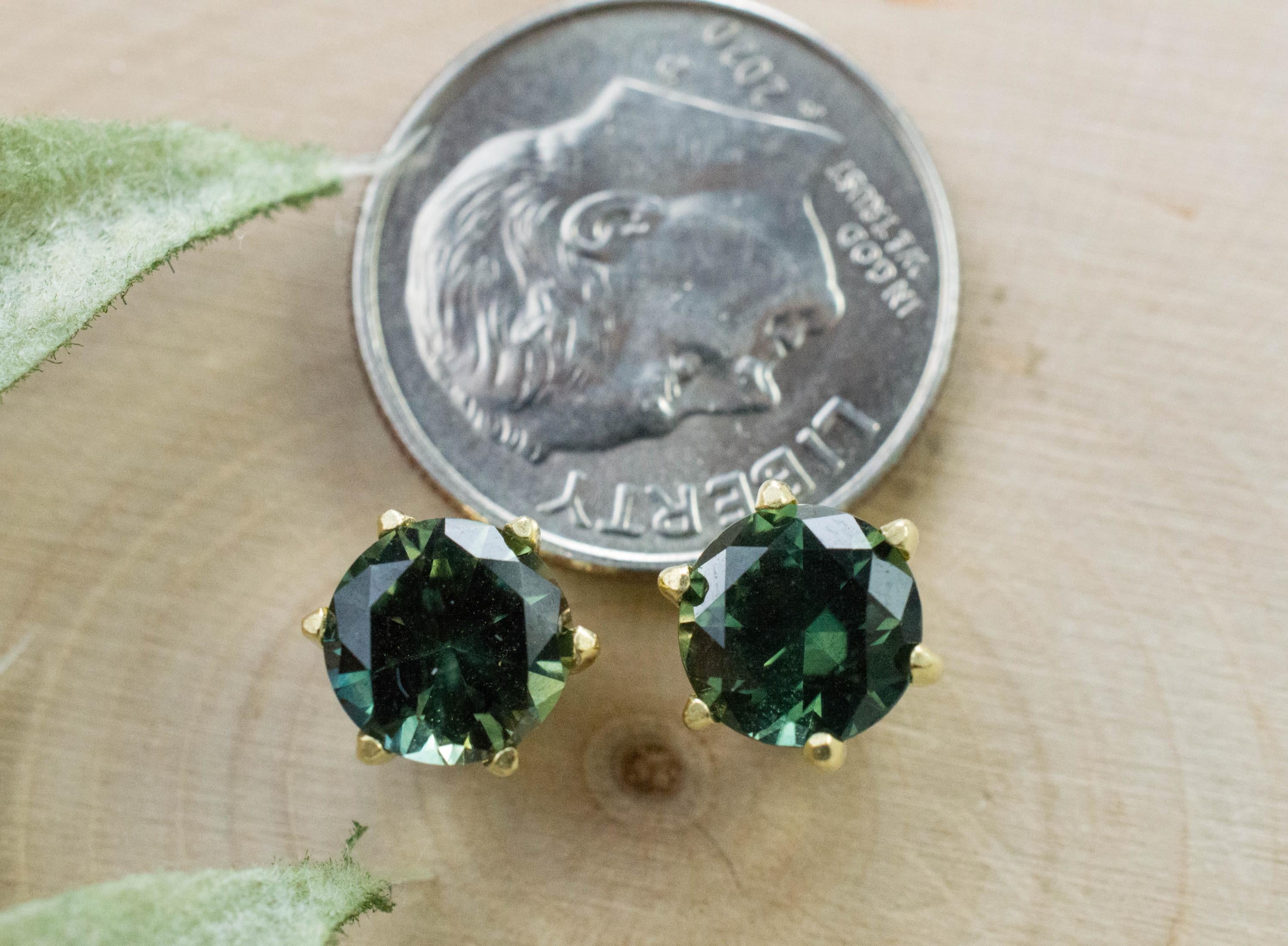 Australia Sapphire Earrings, Natural Untreated Parti Sapphire; 2.700cts - Mark Oliver Gems