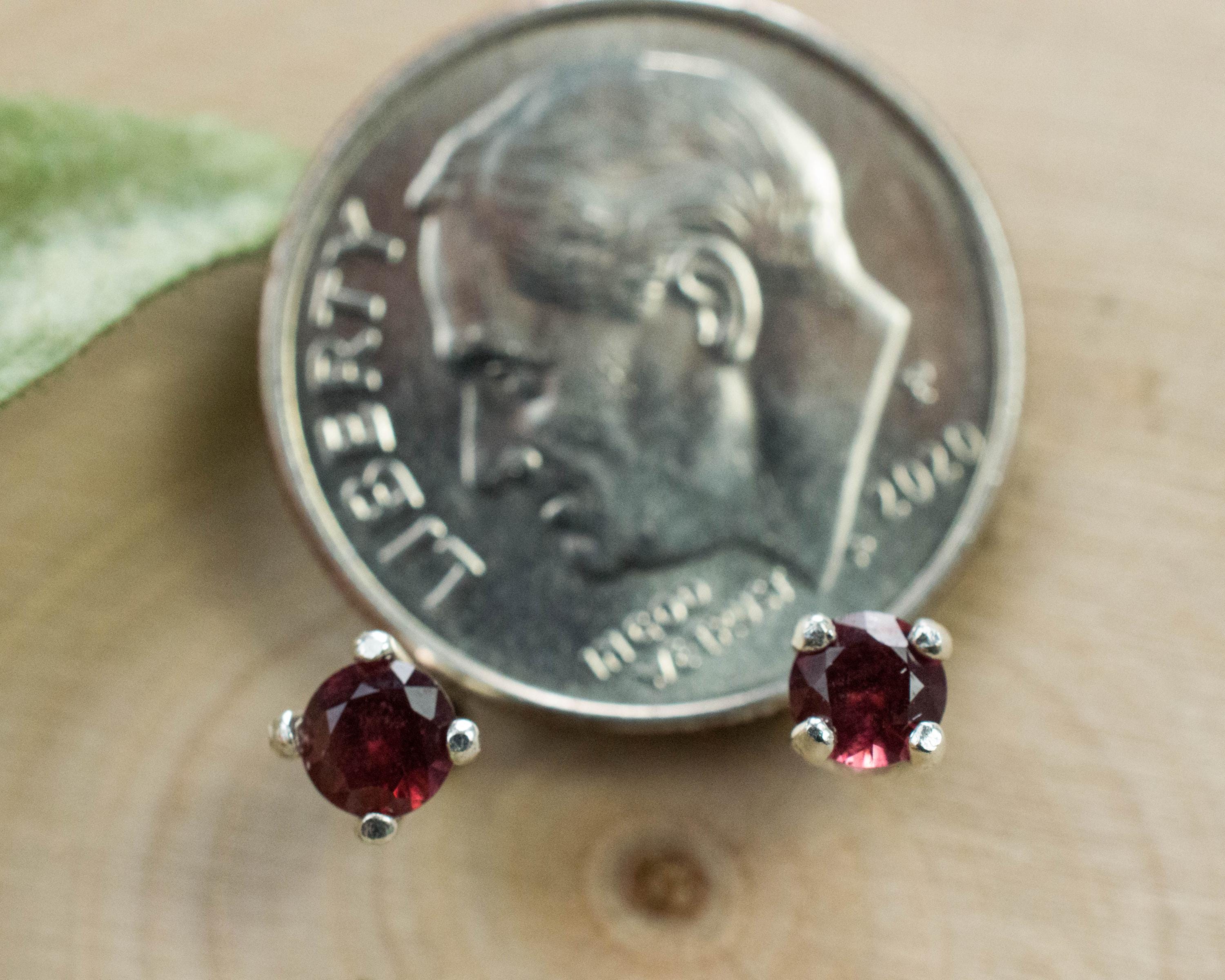 Anthill Garnet Earrings; Natural Untreated Arizona Chrome Pyrope Garnet; 0.375cts - Mark Oliver Gems