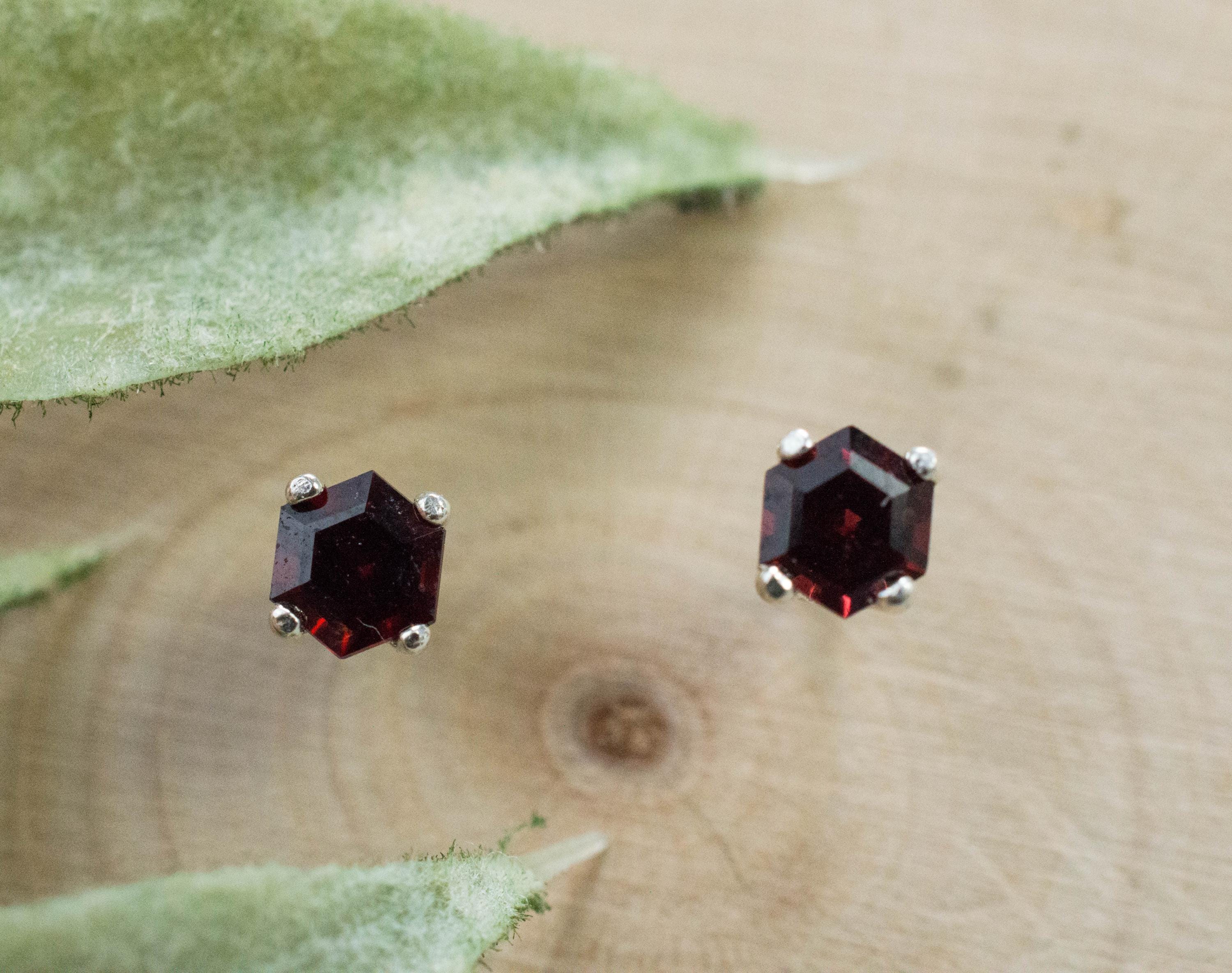 Anthill Garnet Earrings; Natural Untreated Arizona Chrome Pyrope Garnet; 0.425cts - Mark Oliver Gems