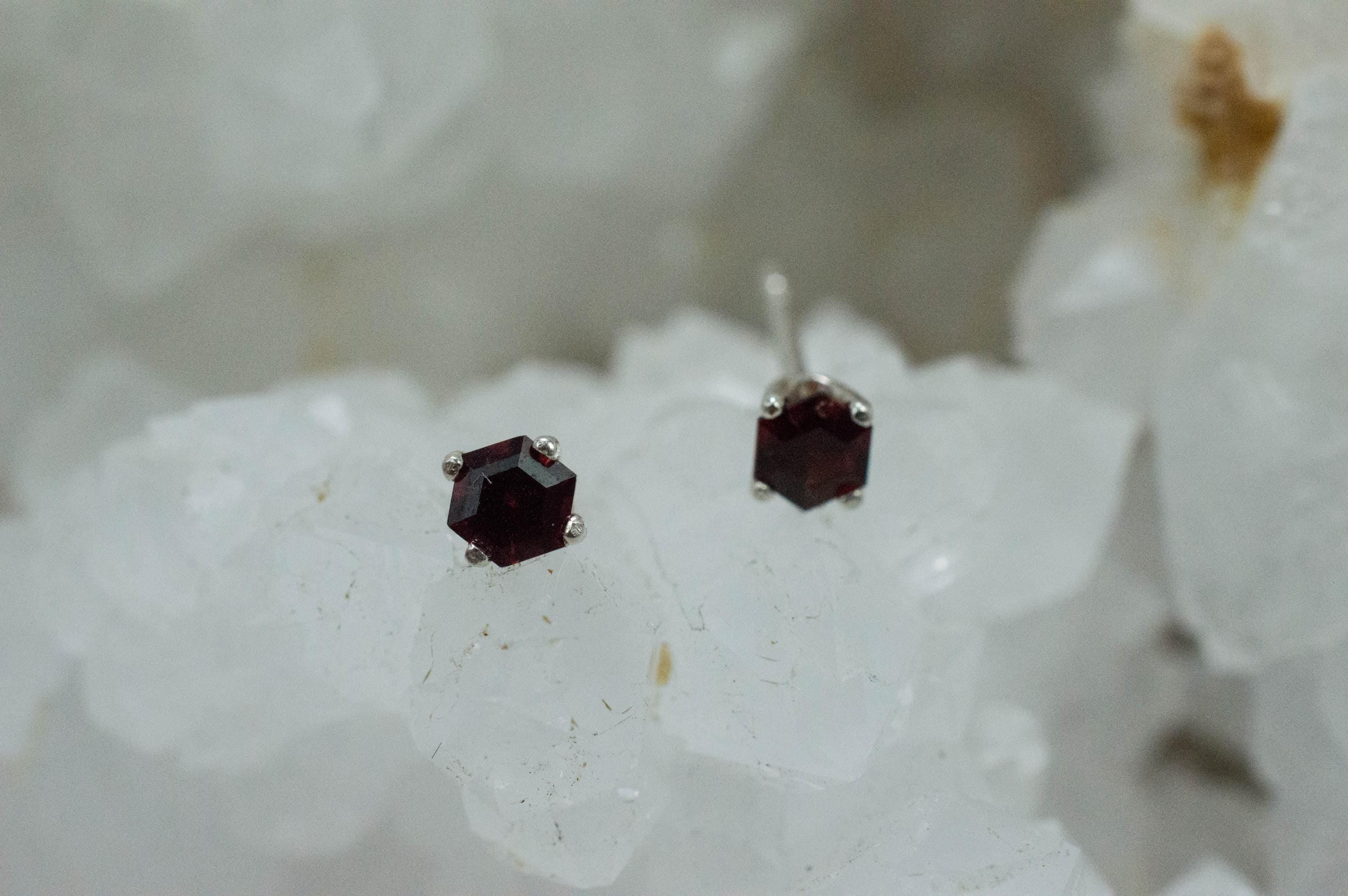 Anthill Garnet Earrings; Natural Untreated Arizona Chrome Pyrope Garnet; 0.425cts - Mark Oliver Gems