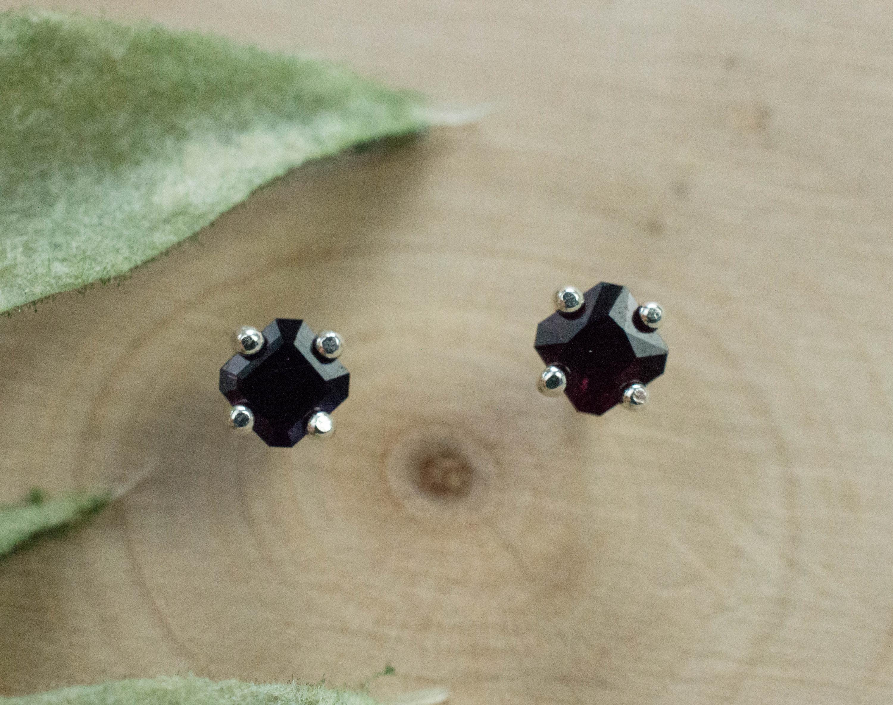 Anthill Garnet Earrings; Natural Untreated Arizona Chrome Pyrope Garnet; 0.440cts - Mark Oliver Gems