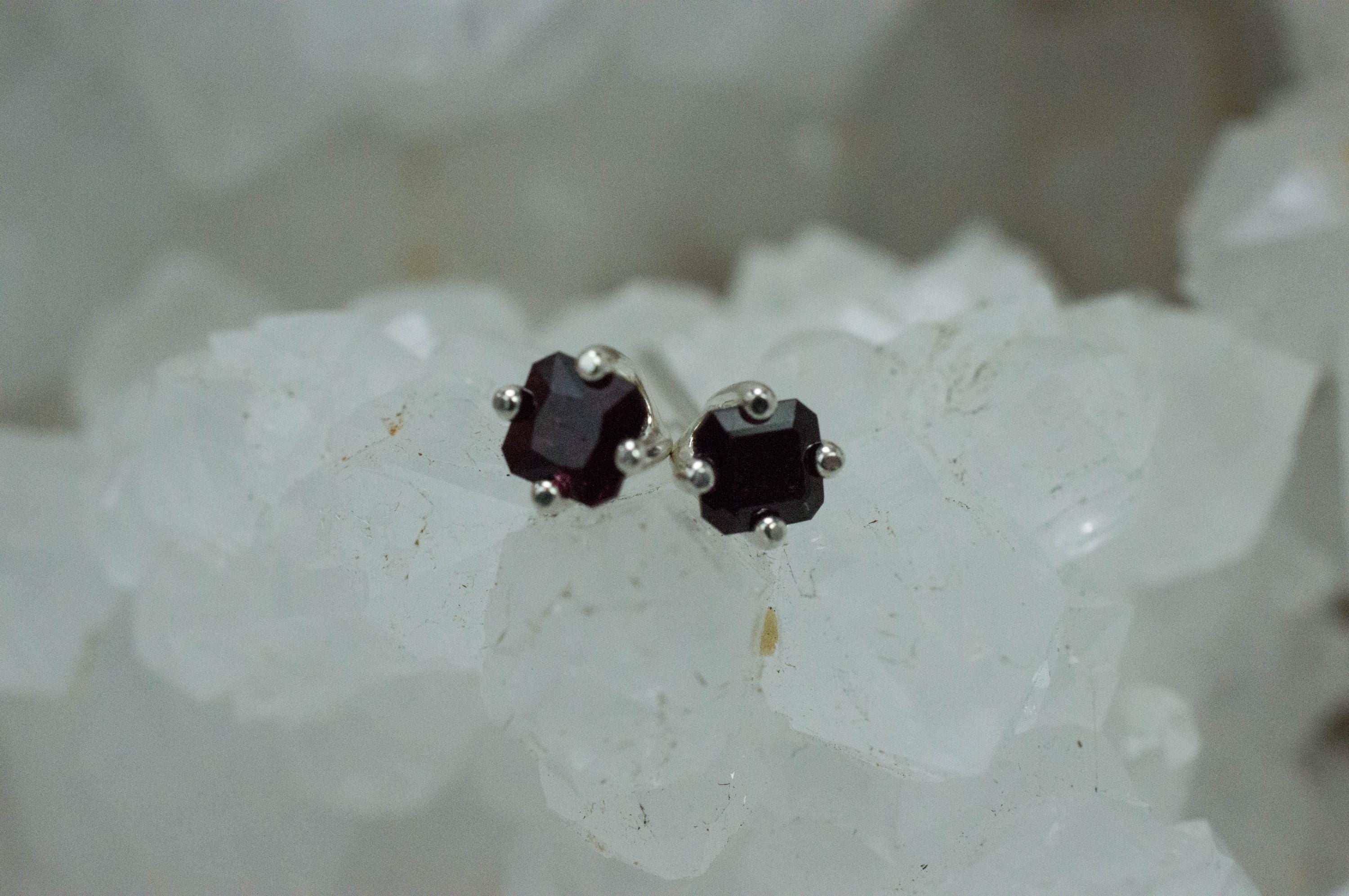 Anthill Garnet Earrings; Natural Untreated Arizona Chrome Pyrope Garnet; 0.440cts - Mark Oliver Gems